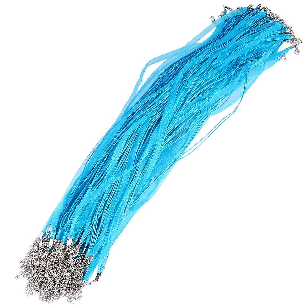 Blue Yarn Wax Rope Jewelry Cords with Lobster Buckle – 100 Pcs Strong Flexible Craft Supplies for DIY Bracelets and Necklaces Making