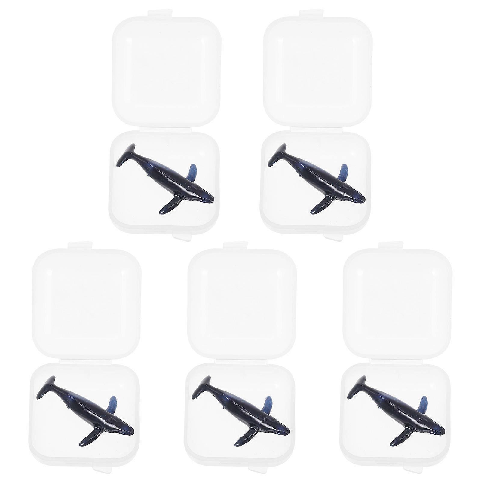 Silicone Whale Models Ocean Micro Landscape Models for Decoration 5Pcs