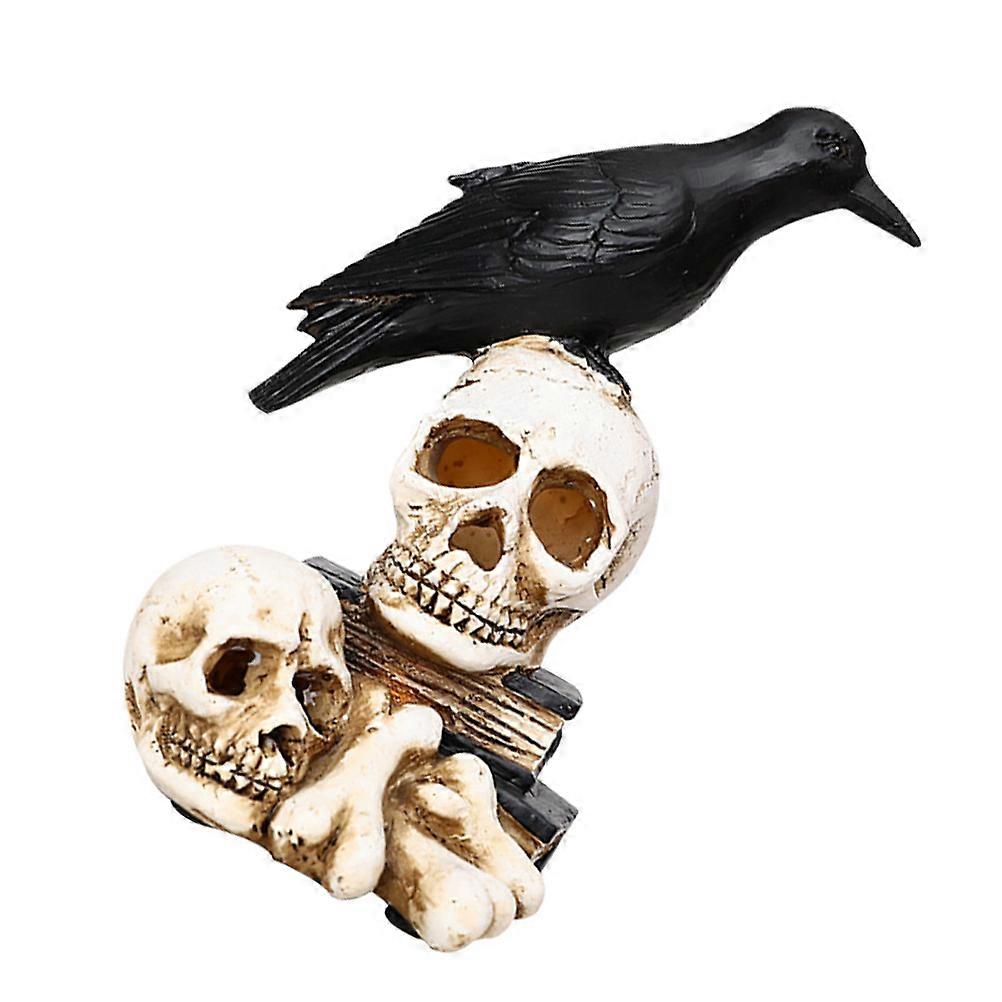 Assorted Color Crow Skull Lamp For Halloween Haunted House Decoration 3D Design Illuminating 1Pc