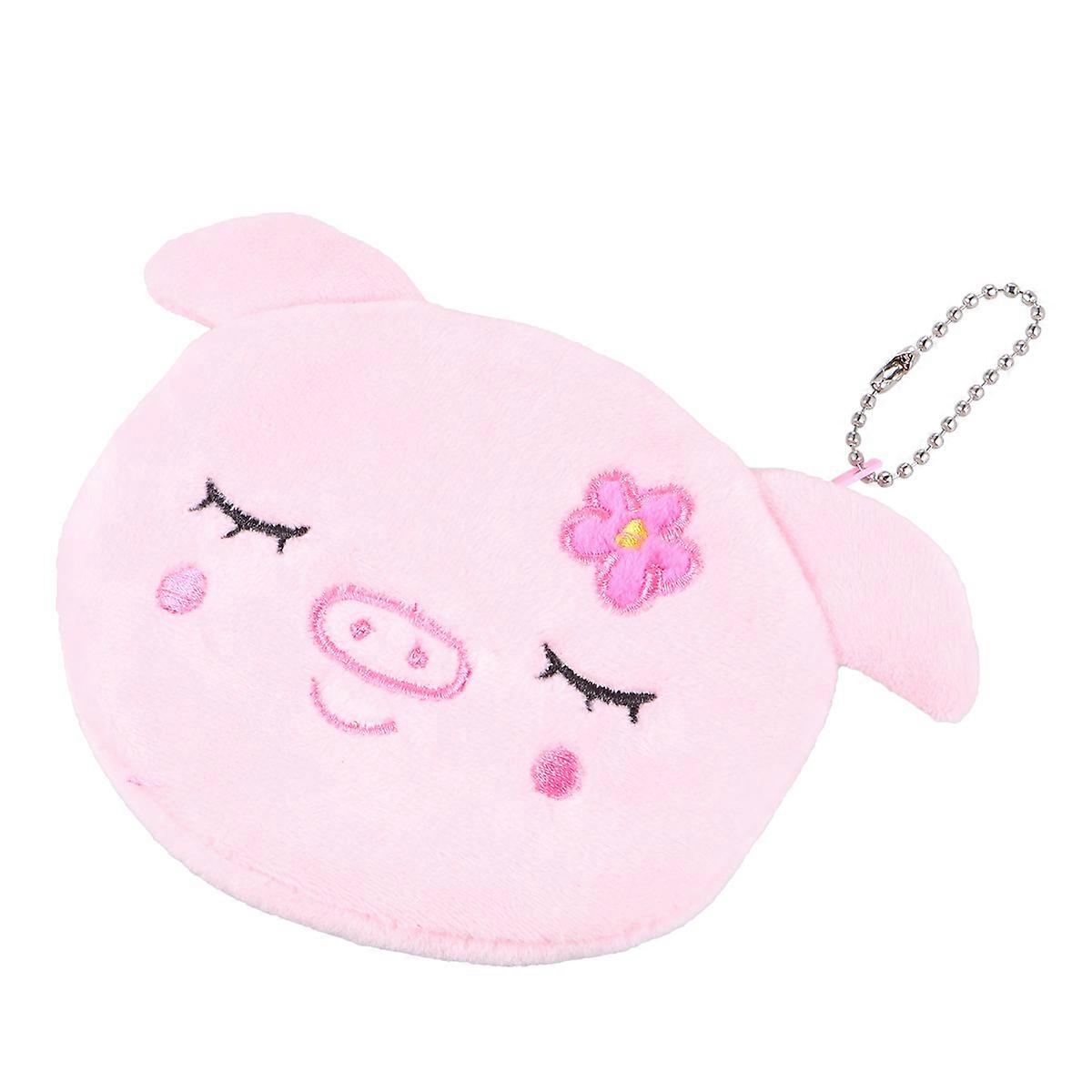 3pcs Fluffy Plush Pink Pig Coin Purses Lightweight Zippered Wallets for Daily Use & Travel Cute Storage Bags for Coins