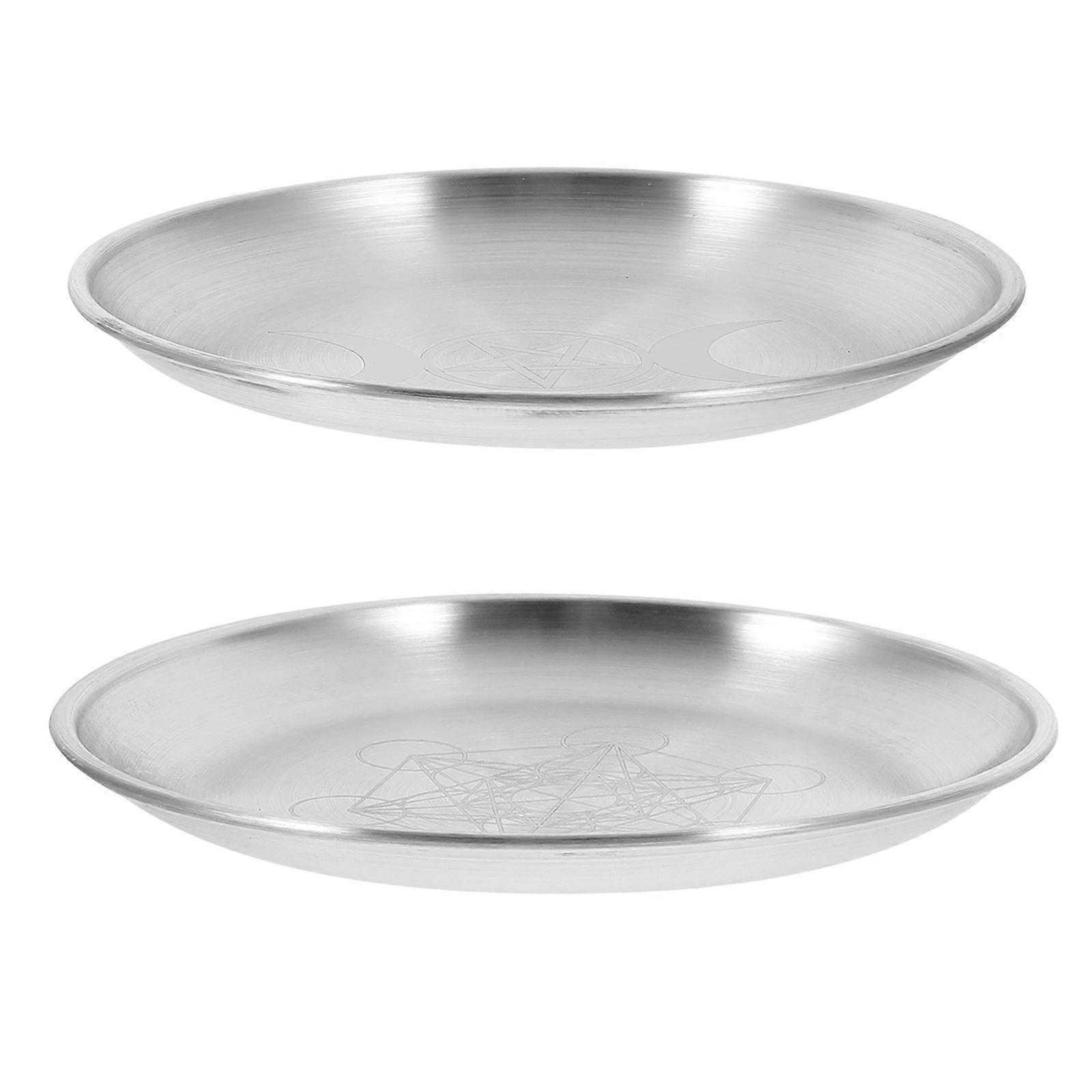 Pentagram Candle Holder Tray with Smooth Iron Surface for Storage and Decorative Use 2 Pieces
