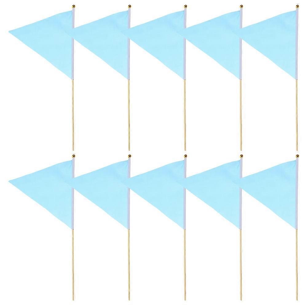 10Pcs Durable Triangular Flags -Blue For Gardeners To Mark Irrigation And Landscaping Sites Effectively