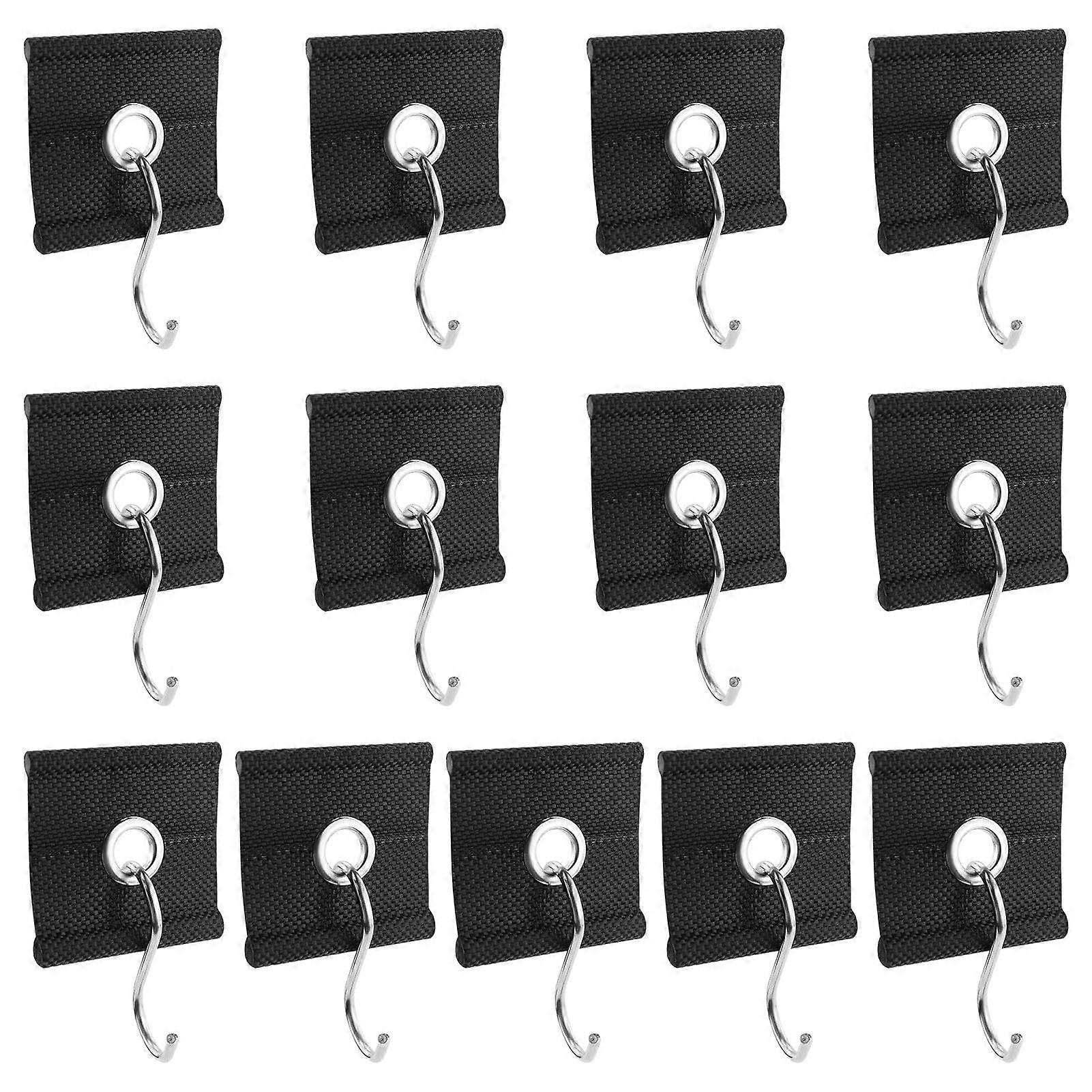 Pack of 13 Piping Eyelets for 5/6 mm, 7/8 mm Piping Rail, Hooks for RV Awning, Caravan, Camping (Black)