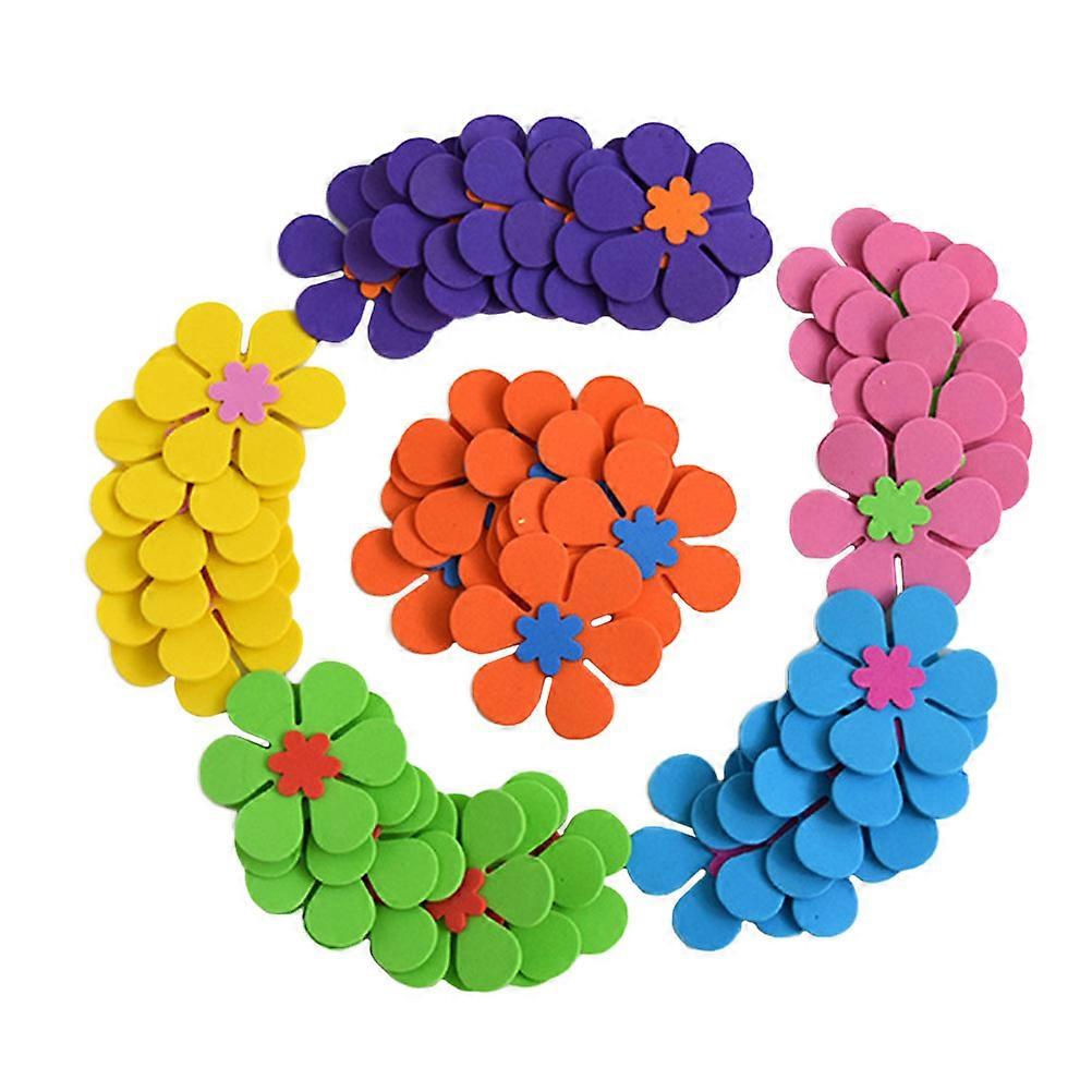Foam Flower Stickers 120pcs – DIY Decoration for Walls, Crafts, Scrapbooking, Art Projects – Classroom, Nursery & Home Use