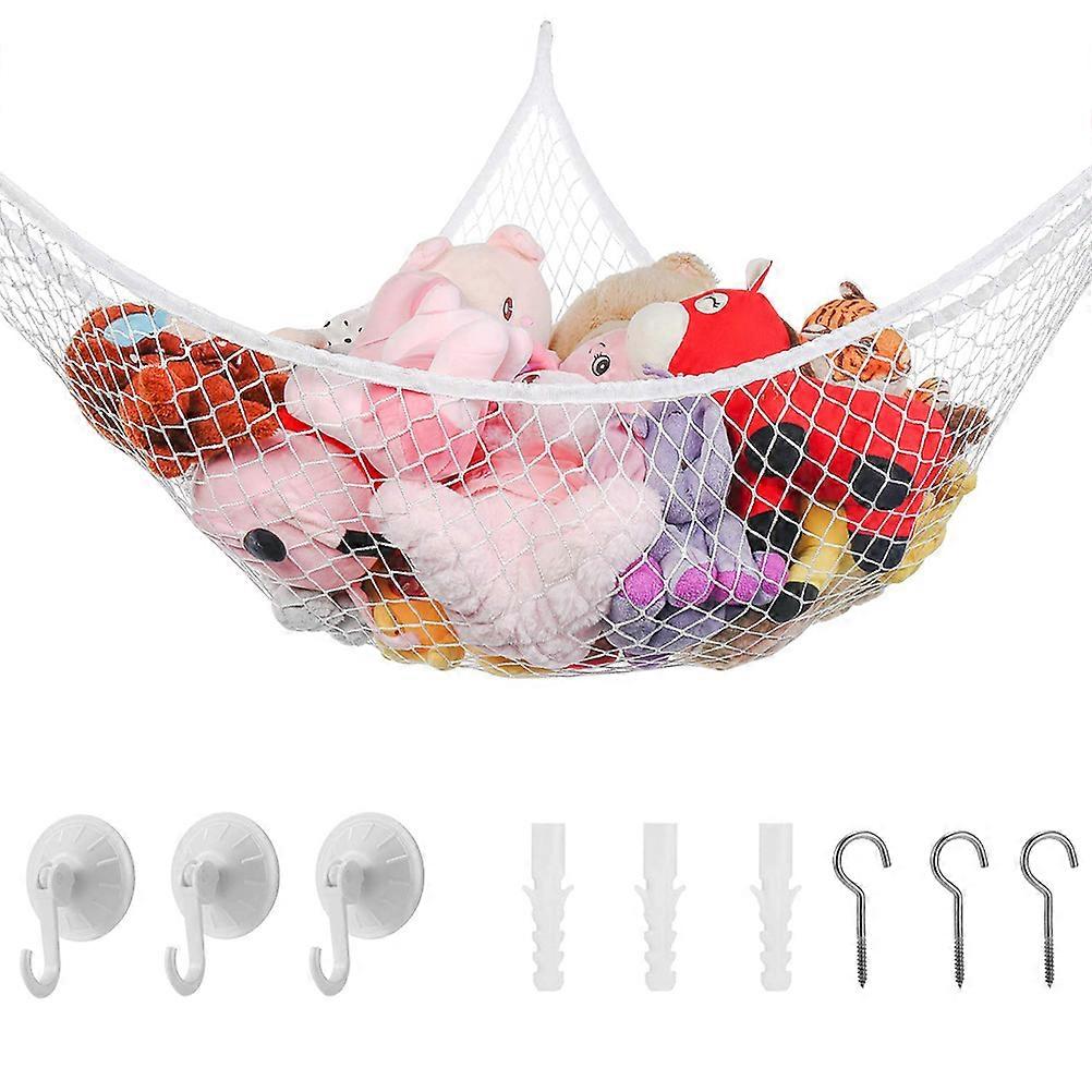 Practical Stuffed Animal Toys Hammock Kids Toy Hammock Net Large Mesh Toy Organizer Storage Hanging Wall Corner Nets