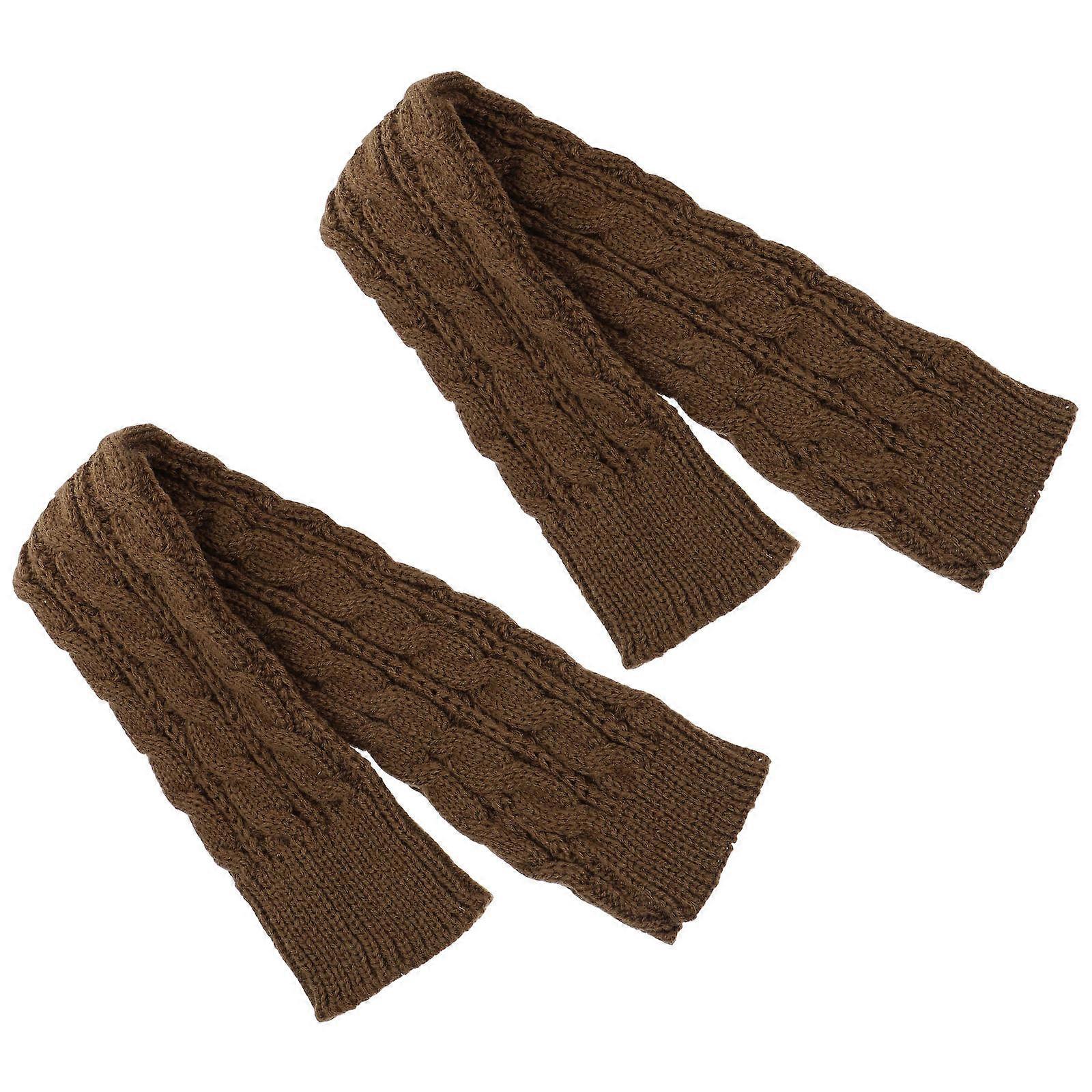 Knitted Long Fingerless Sleeves For Daily Use - 1 Pair Simple Design Arm Sleeves For Men And Women Offering Hand Protection