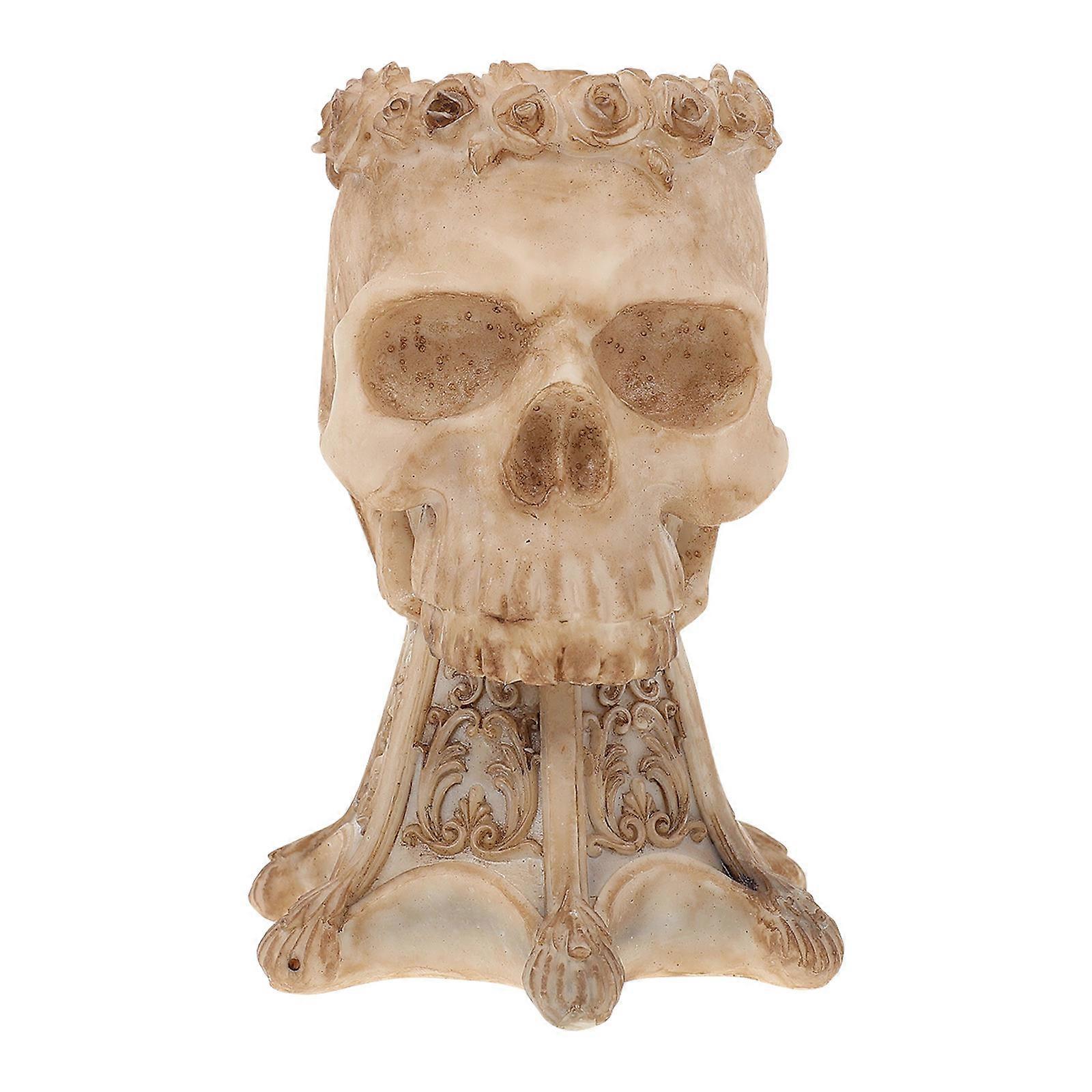 Resin Skull Ornament, Versatile Vase for Creative Flower Designs