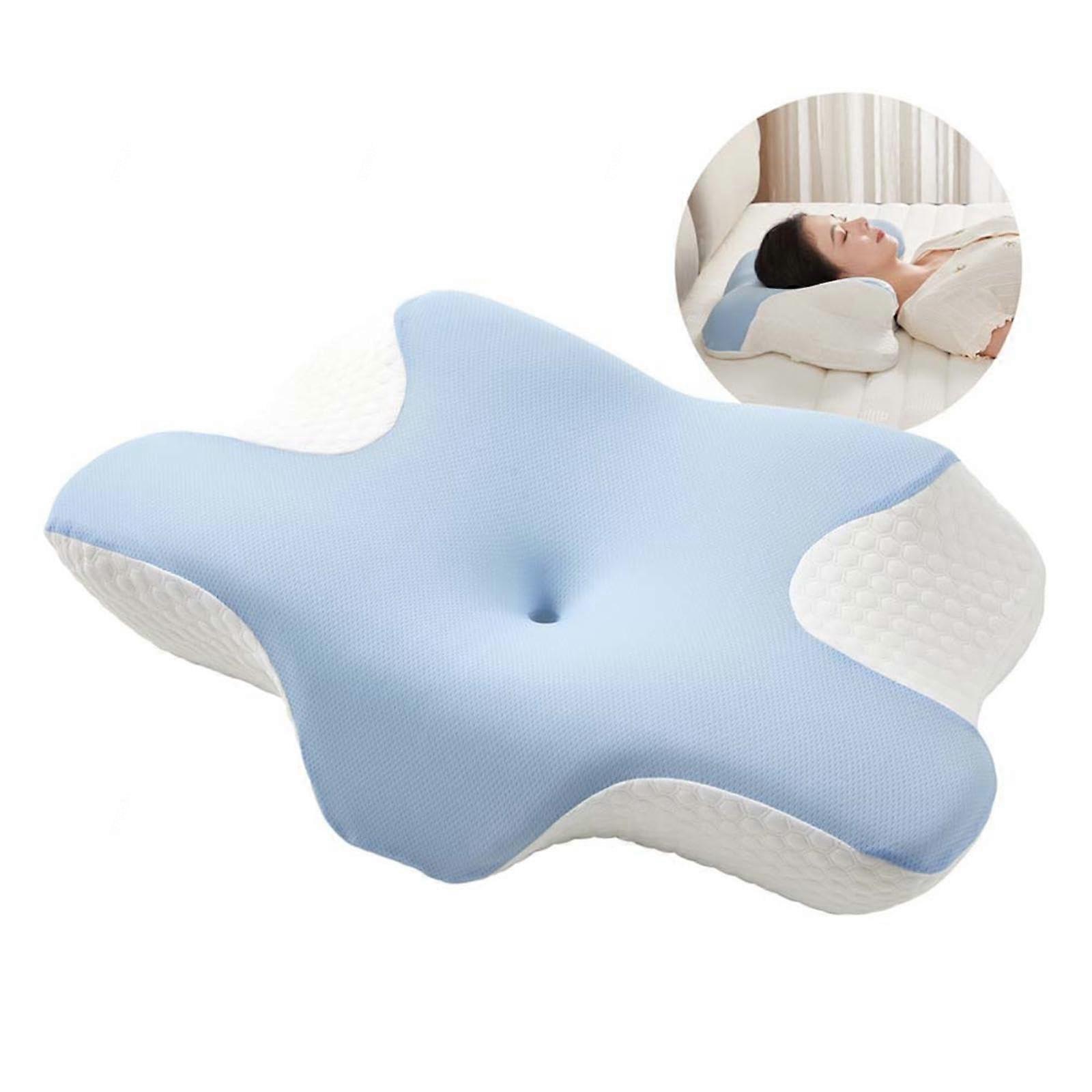 Head pillow for neck pain, orthopedic antisnoring pillow, support, blue