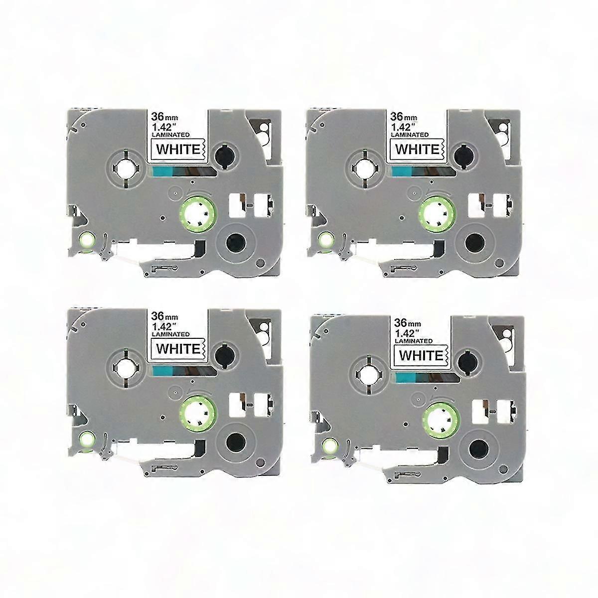 4PCS 36mm TZC Label Ribbon for Brother PT-E100 PT-E100B PT-E200 PT-D20 Printer