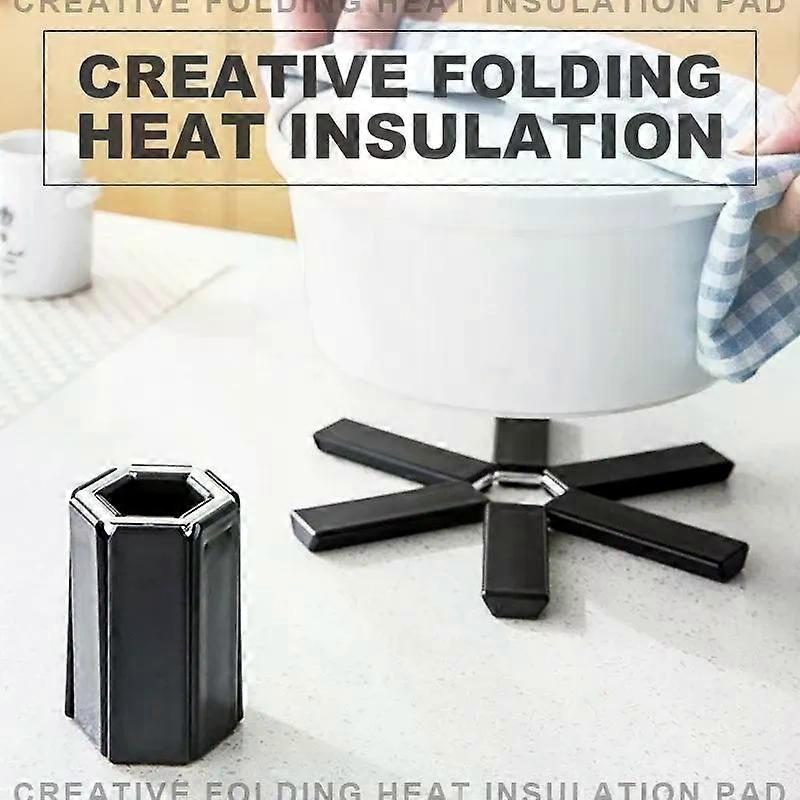 Creative Foldable Thermal Insulation Mat Mat Coaster Pad Coaster Pad-Handle Kitchen Accessories Non-slip Foldable Heat-Resistant