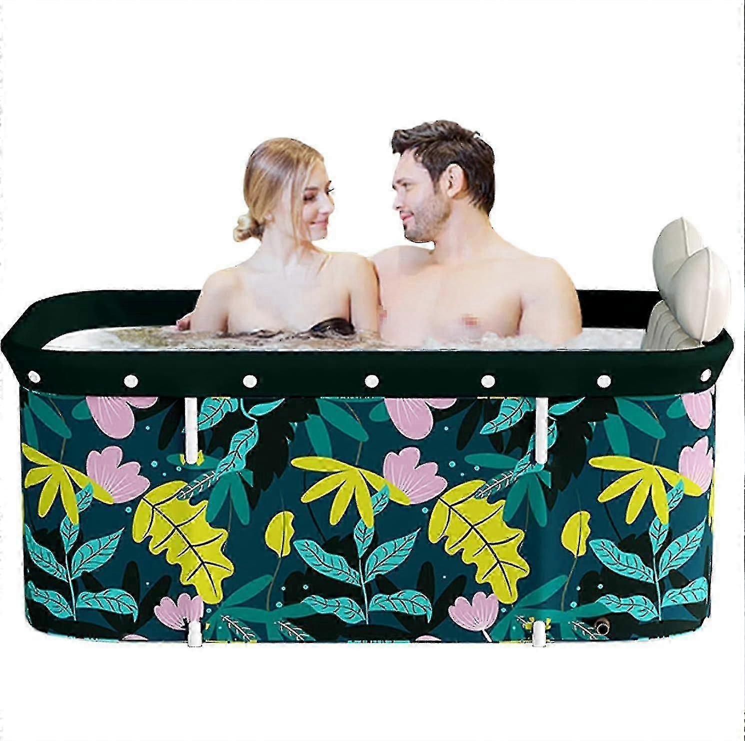 Portable Foldable Bathtub For Adult Kids Soaking Bathtub For Spa, Efficiently Maintaining Temperature 120x55x50cm