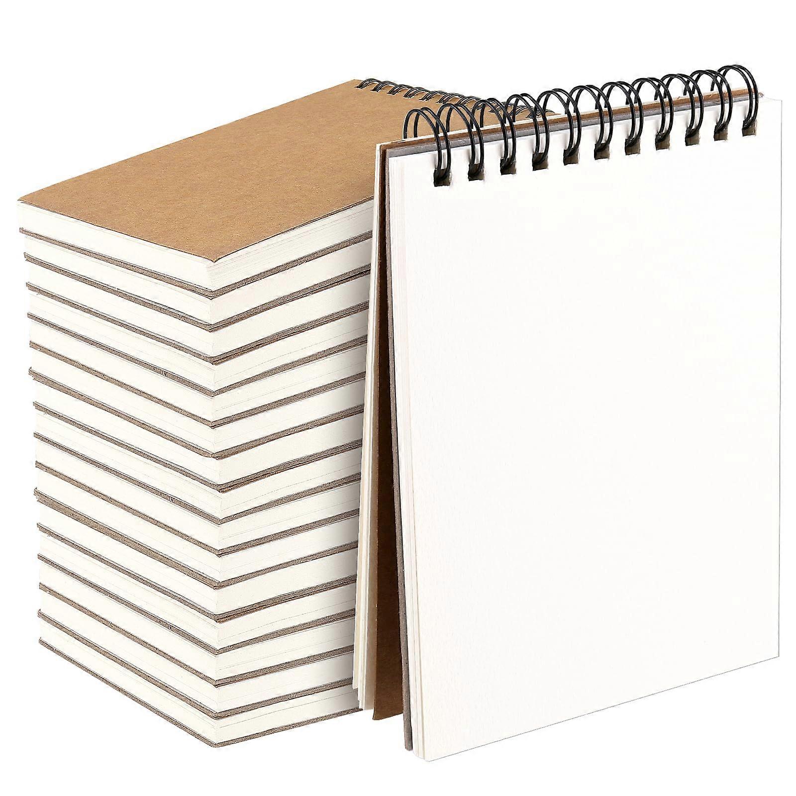 Pack of 16 Small Notebook A6 Spiral, 60 Pages Notepad, Blank, Sketchpad