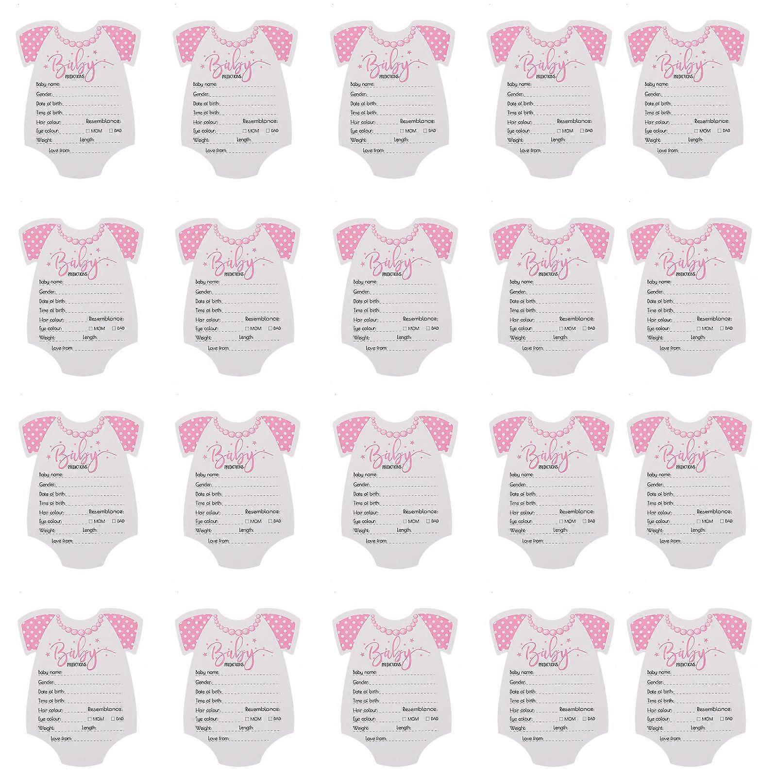Baby Shower Prediction Advice Cards for Photos and Wishes Pink Paper 20Pcs
