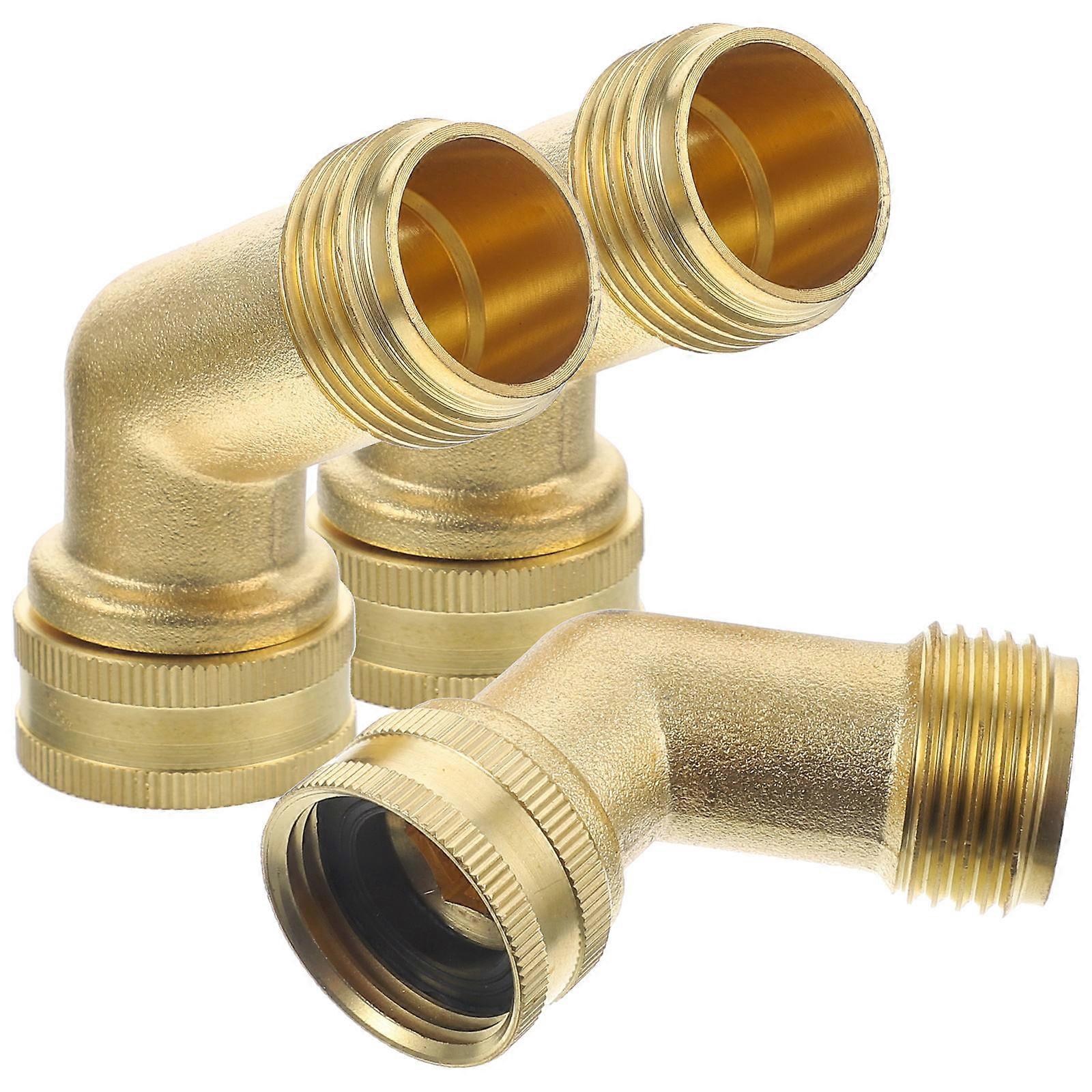 Copper Elbow Connector 3Pcs Golden Versatile Use Tubing Fitting Hose Adapter for Pipe Use