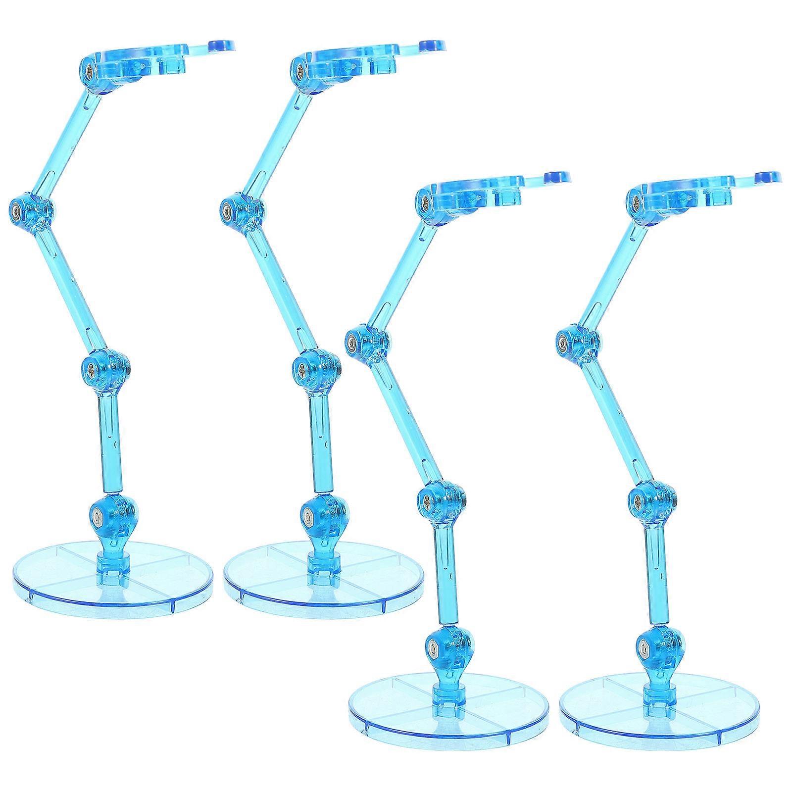Blue Plastic Figure Holder for Display Use Easy Assemble Stable Base Ideal Doll Support Size 4pcs