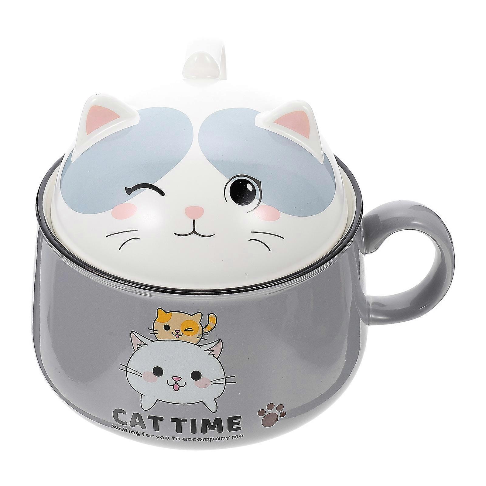 Adorable Grey Ceramic Bowl for Home Use Perfect for Rice Soup Salads with Smooth Round Mouth 7.8 Inches