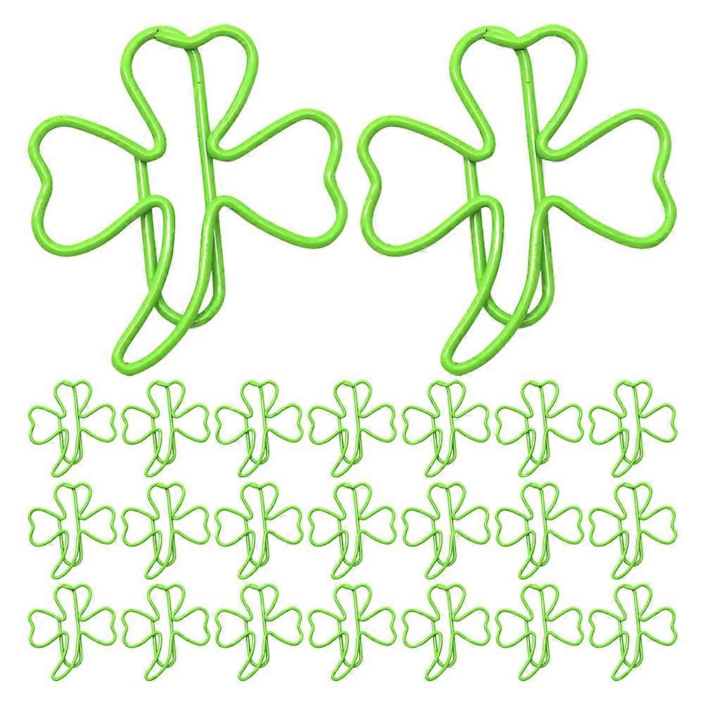 24PCS Creative Thick Colored Paper Clips Clover Shape File Clips for Office School Bookmarks Tickets Business Cards Workspace Decoration