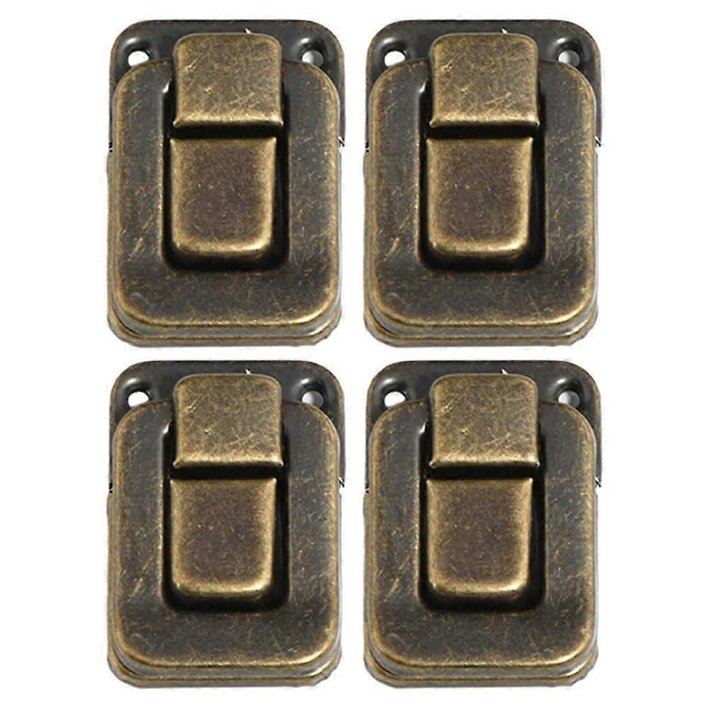 Durable Latch Hasp Lock, 4 Pieces, Antique Cabinet Case, Decorative for Jewellery Boxes, Hardware, Home Security (Green Bronze, M)
