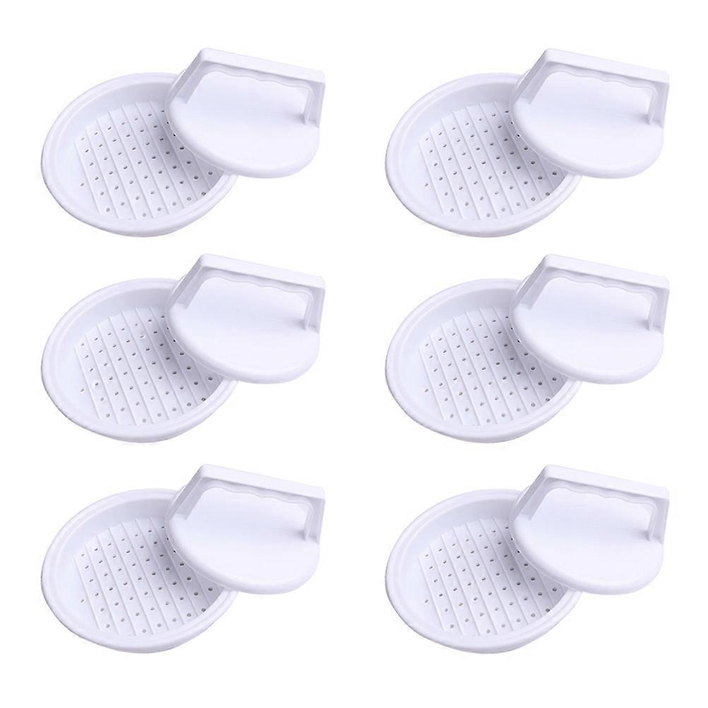 Meat Press Set 6Pcs Burger Patty Tool For Home Use Non-Stick Surface Easy To Clean In White