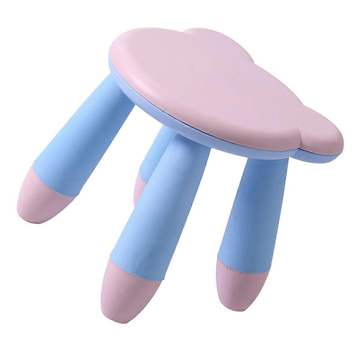 Blue PP Material Non-slip Kids Cartoon Stool for Home Use with Fine Workmanship
