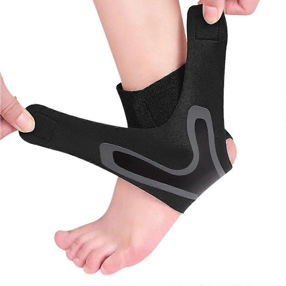 Adjustable Compression Ankle Sleeves Left Grey Size S, Elastic Ankle Brace, Anti-Sprain Support Heel Strap, Pack 1
