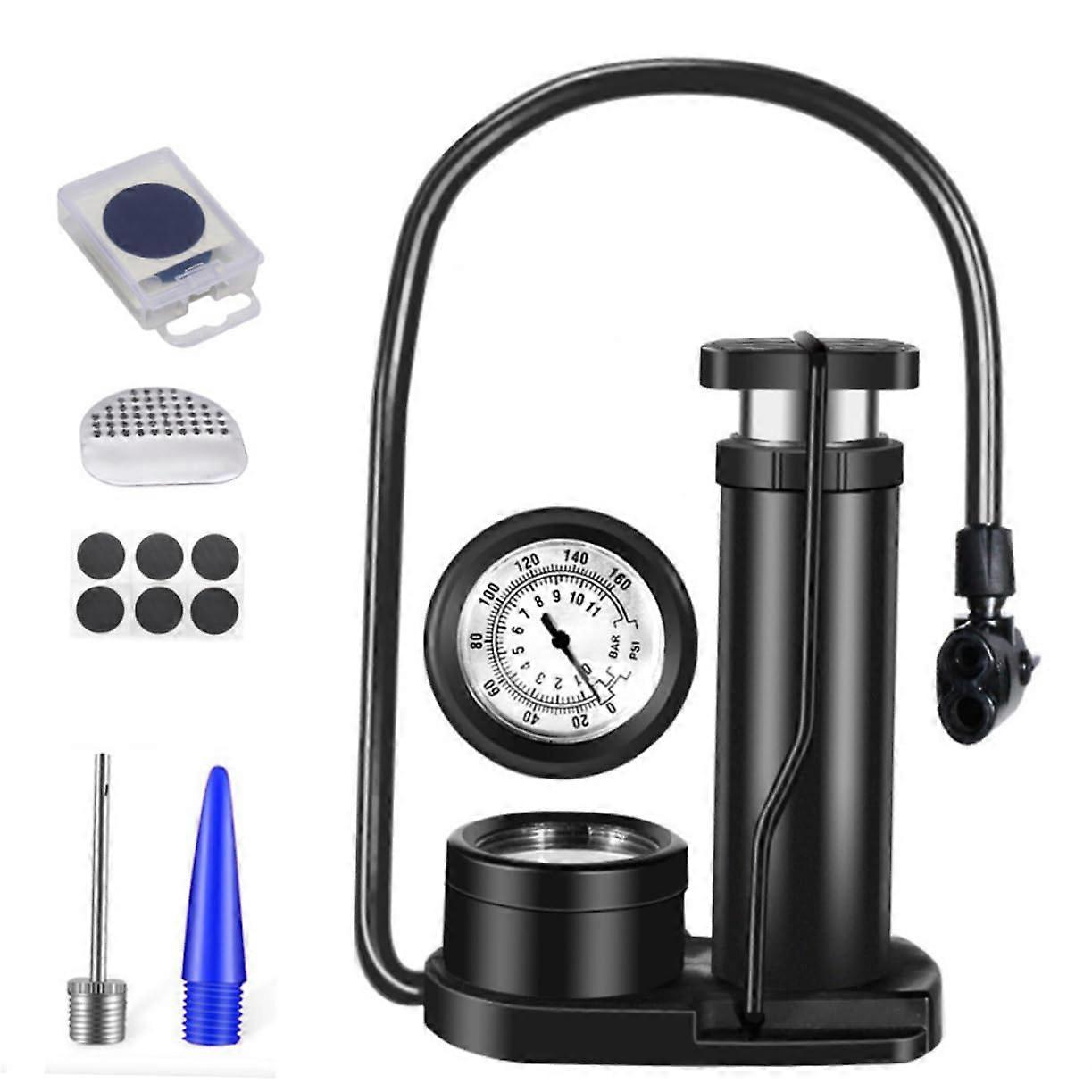 Mini Foot Pump for Tires Pressure Floor Pump with Gauge Bicycle Pump for Various Applications Accessories Floor Random