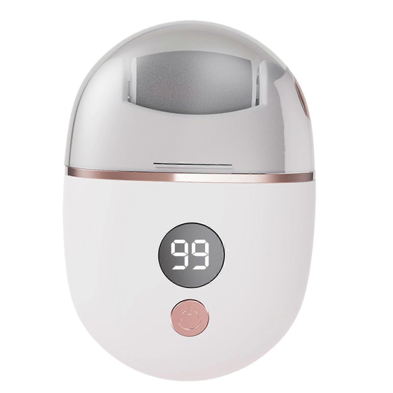 Foot Callus Remover With Battery Indicator And 3 Attachments, Pedicure Tools For Dry Skin, White
