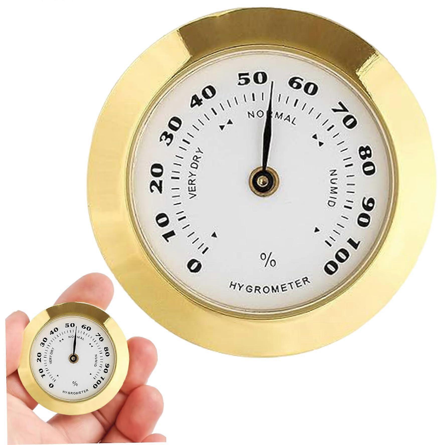 Hygrometer 37 mm Analog Glass Hygrometer for Humidors, Guitars, and Violins - Round Moisture Meter