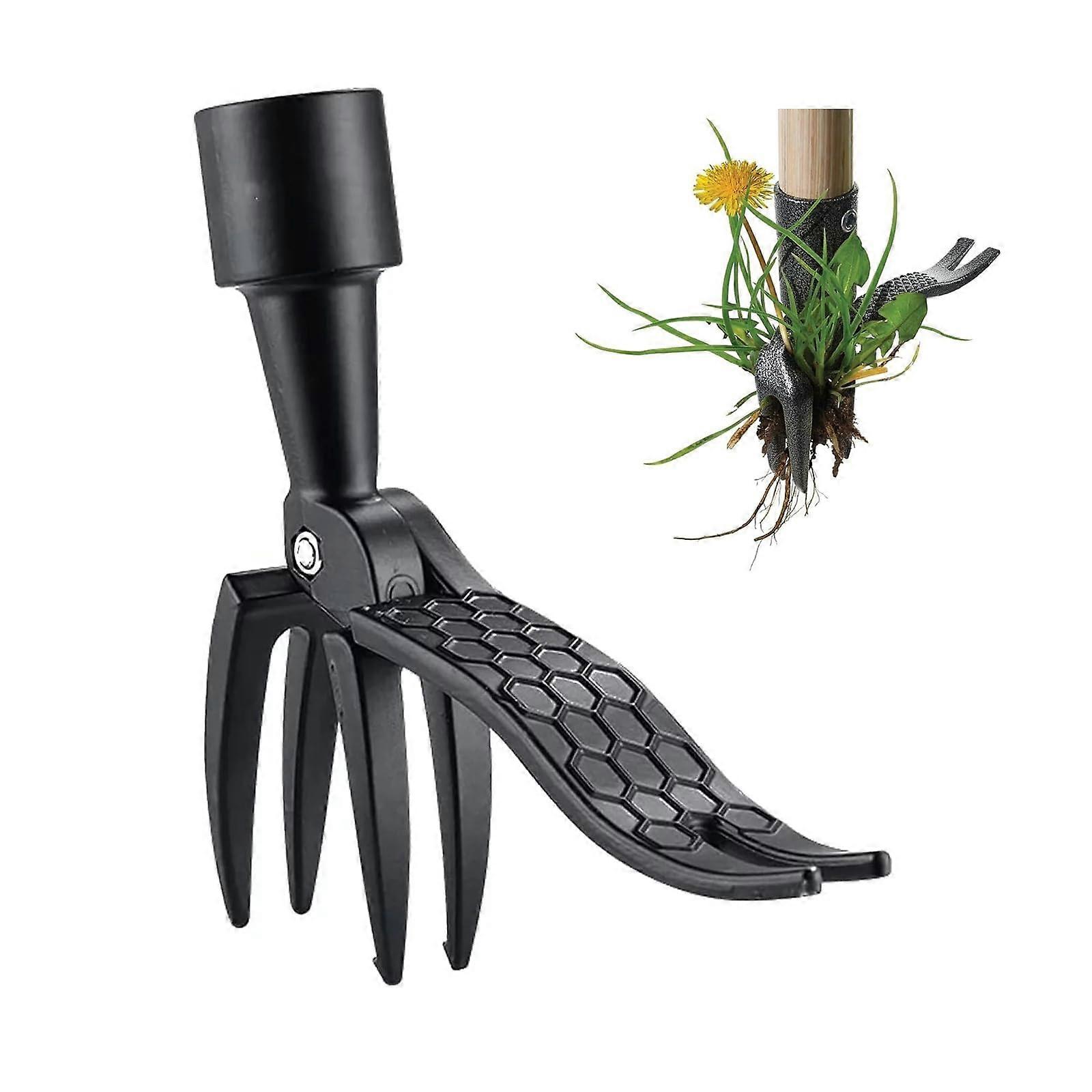Stand Up Lawn Weeder Head Replacement Metal Tool for Manual Weed Removal, Handheld Black Picker for Garden and Lawn