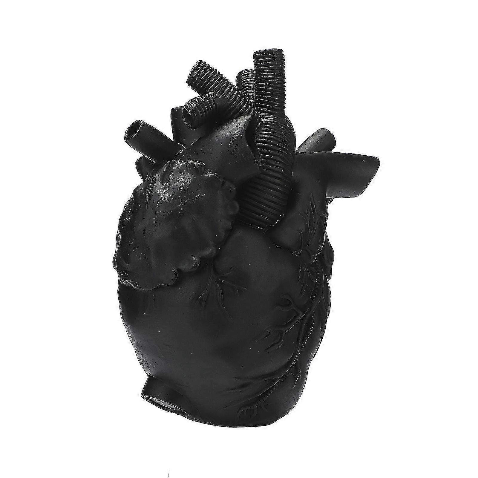 Heart-Shaped Resin Vase for Home Decor, Elegant Floral Container with Sculpted Body for Tabletop Centerpiece and Gift