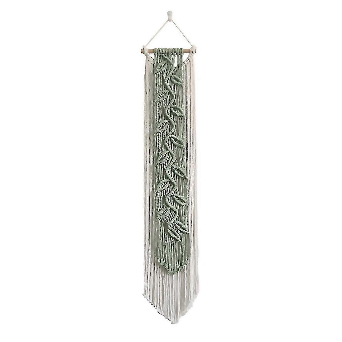 For nordic leaf woven macrame tapestry hanging boho tassel wall hanging