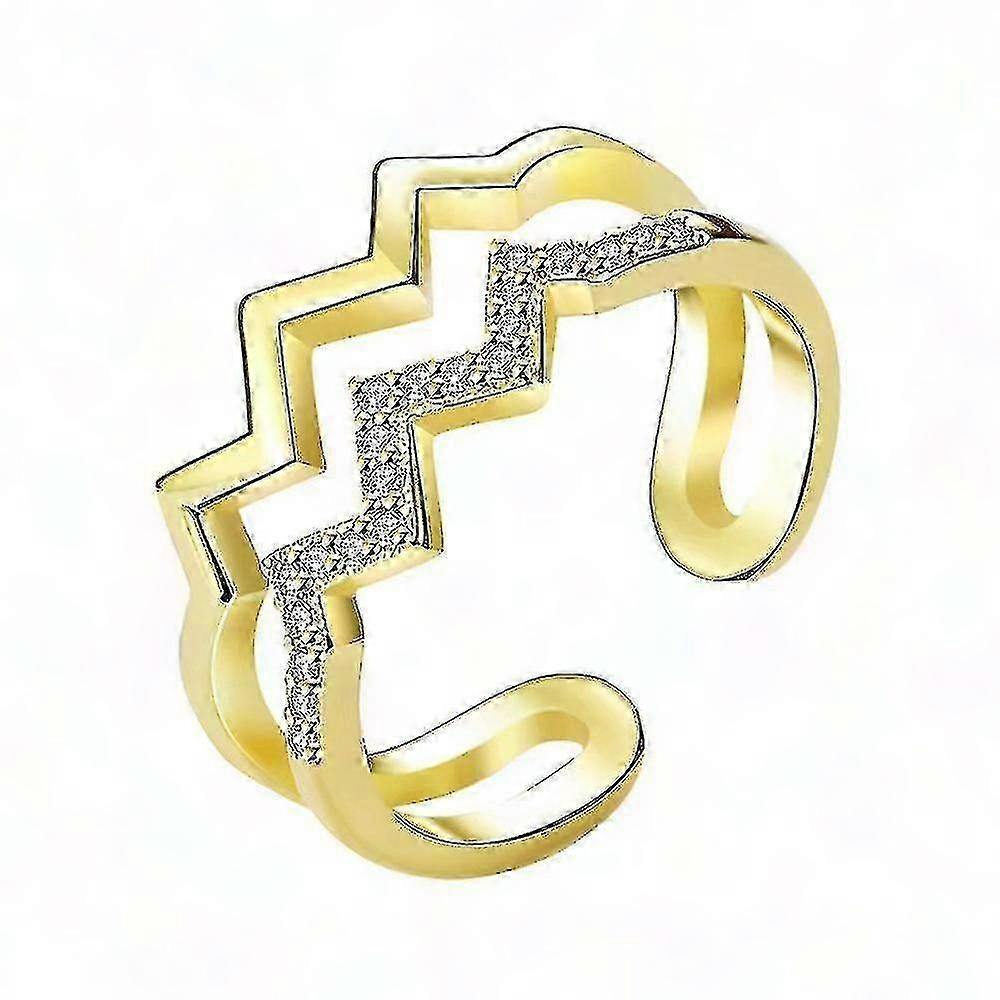 娘へ - 高さと低さを調整できるダブルウェーブオープンリング