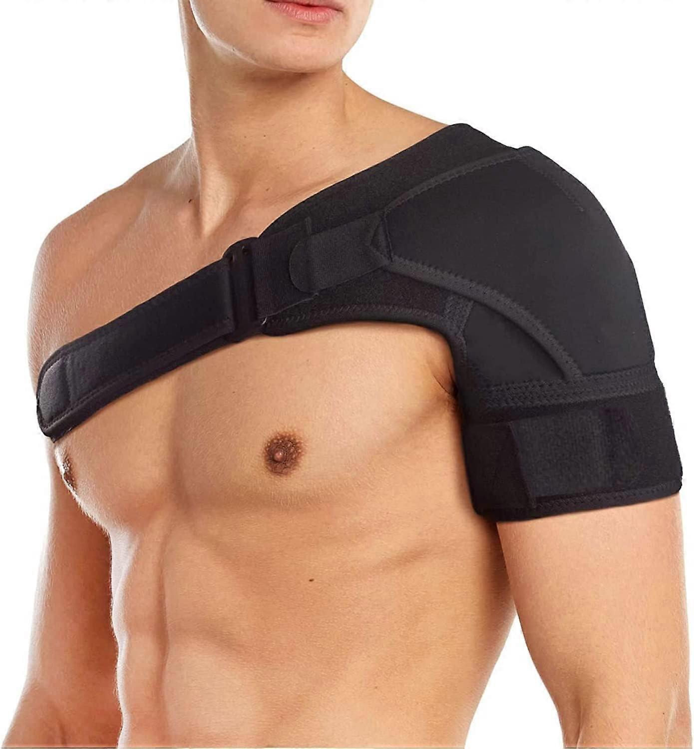 Adjustable Shoulder Support Brace for Men and Women, Pain Relief Strap for Rotator Cuff, Left and Right Fit, Size L-XL