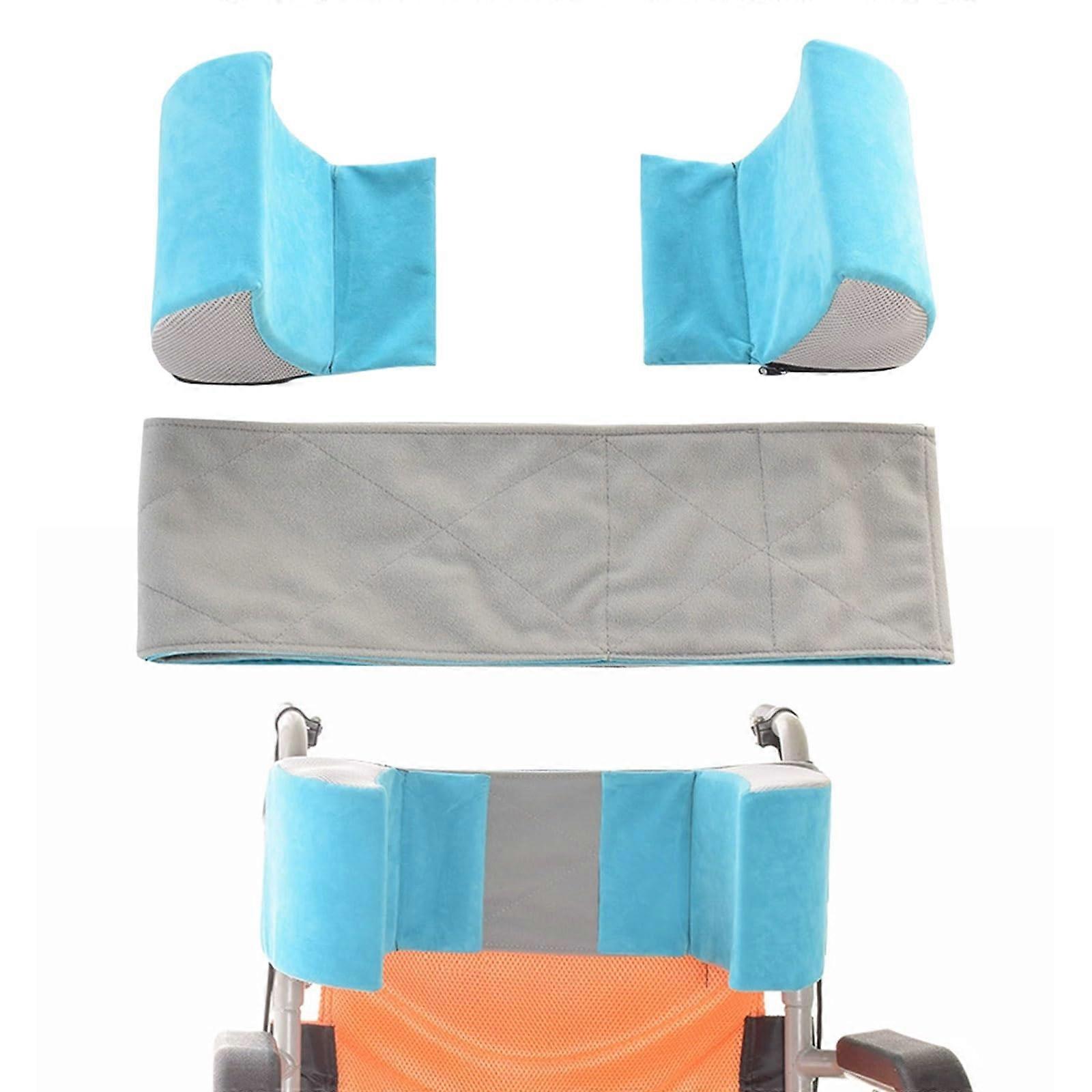 Adjustable wheelchair side support, antidecubitus cushion, ergonomic back support
