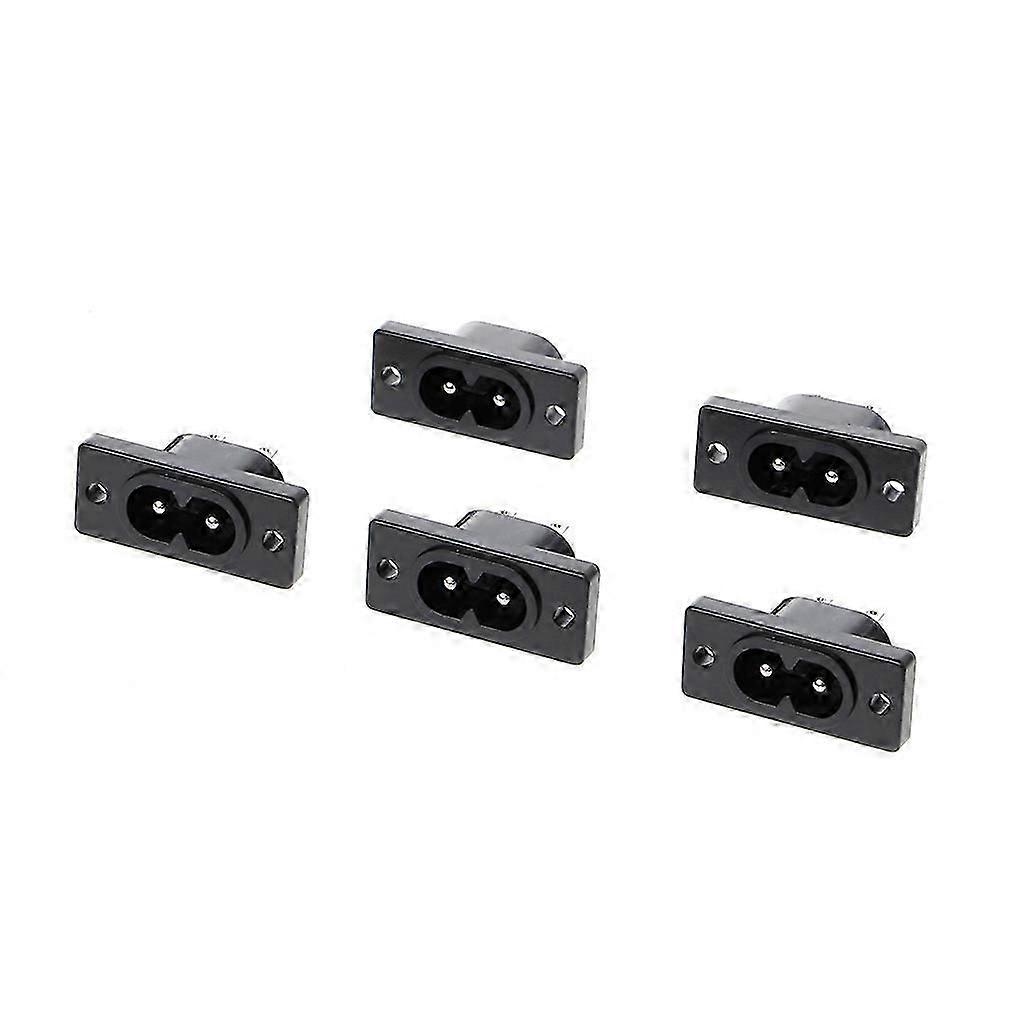 5 Pcs IEC320 C8 2 Terminal Power Plug Inlet Socket AC 250V 2.5A