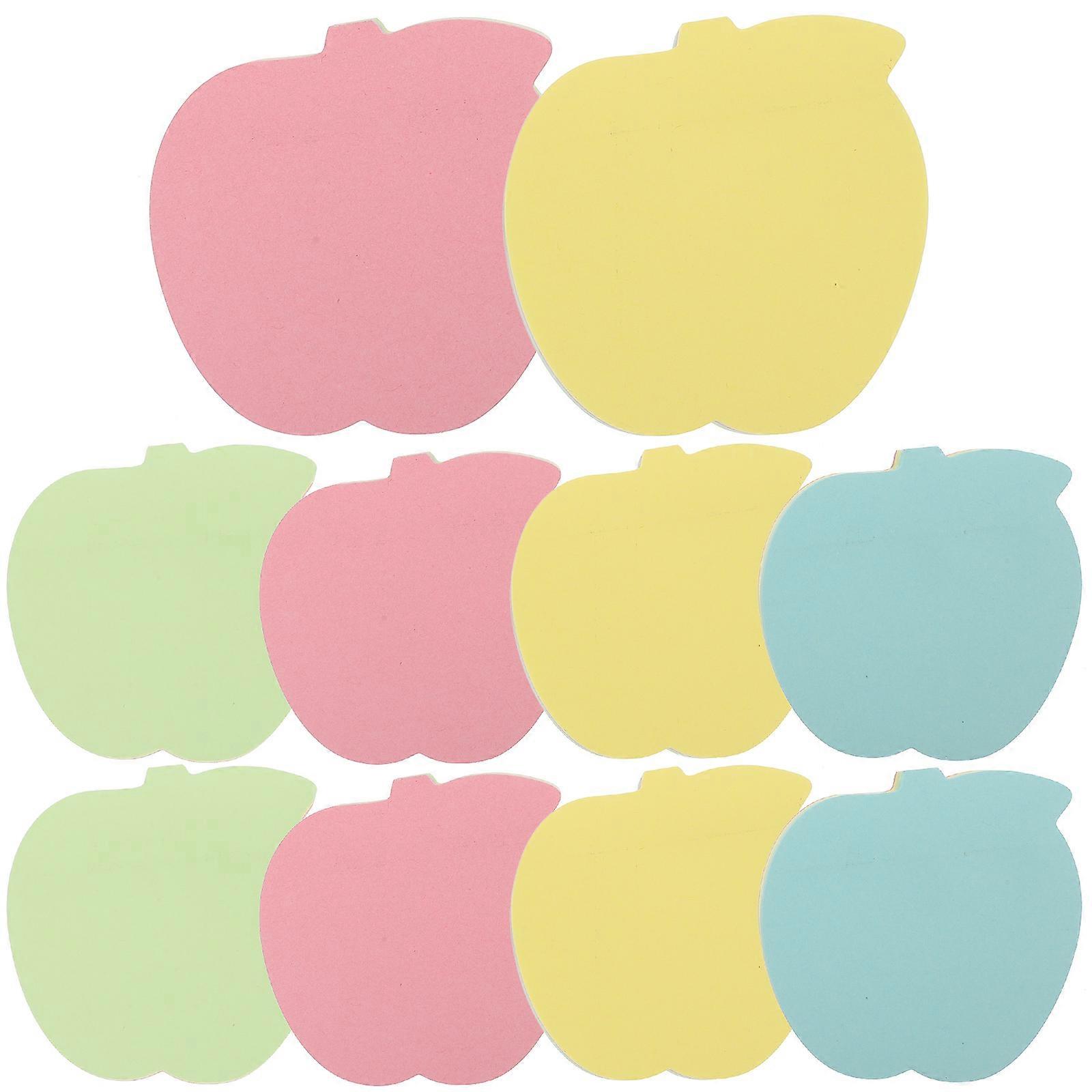 Self-Stick Note Pads Memo Pads for Stationery Use Paper Assorted Color Note-Taking 10 Sets