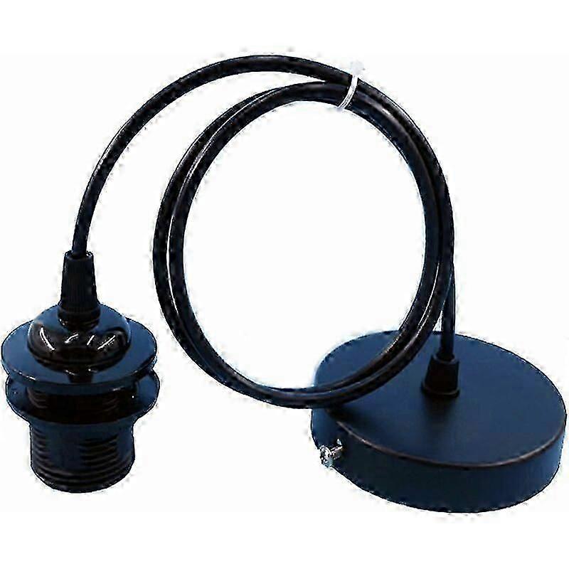 E27 Pendant Bracket, E27 Pendant Accessories with 0.5m Cable (Black)