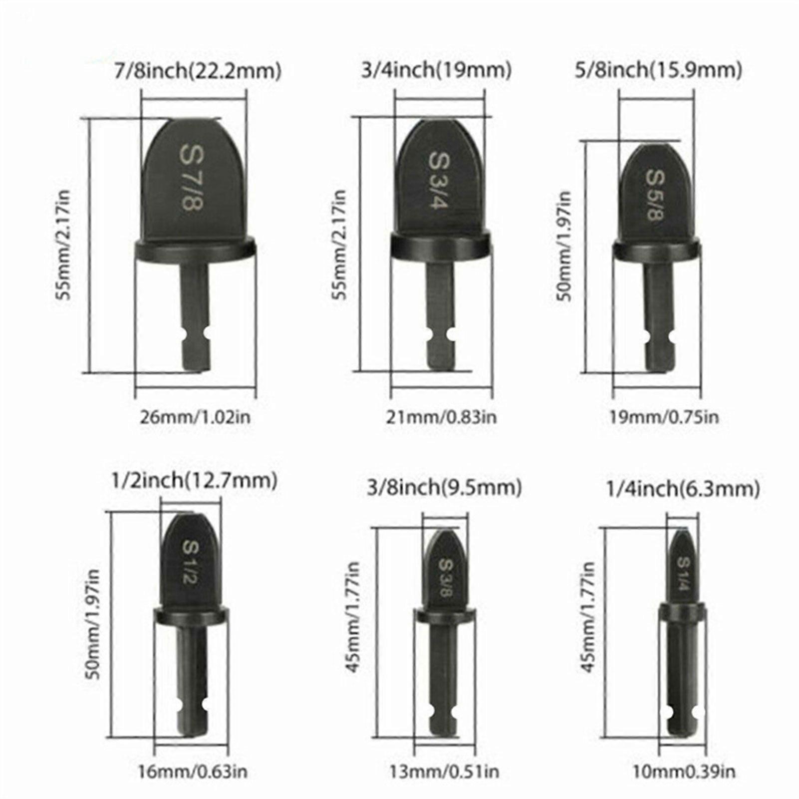 6Pcs Tube Expanders Air Conditioner Copper Tube Expander Swaging Tool Drill Bit Flaring Tool