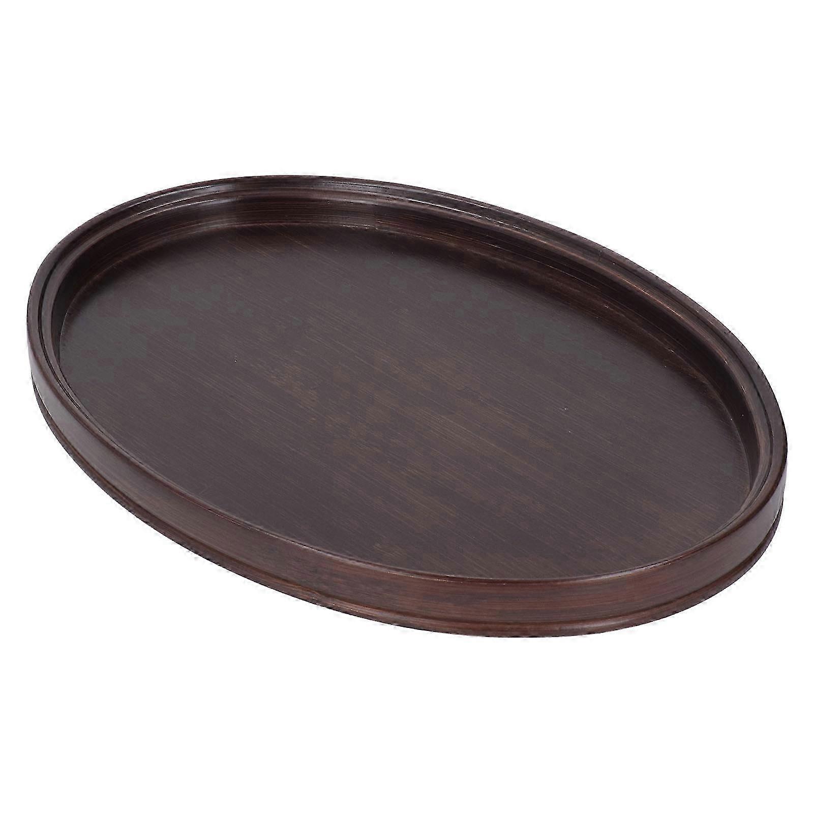 Oval Bamboo Tea Tray Decorative Elegant Durable Safe Dining Table Tray for Home Restaurant