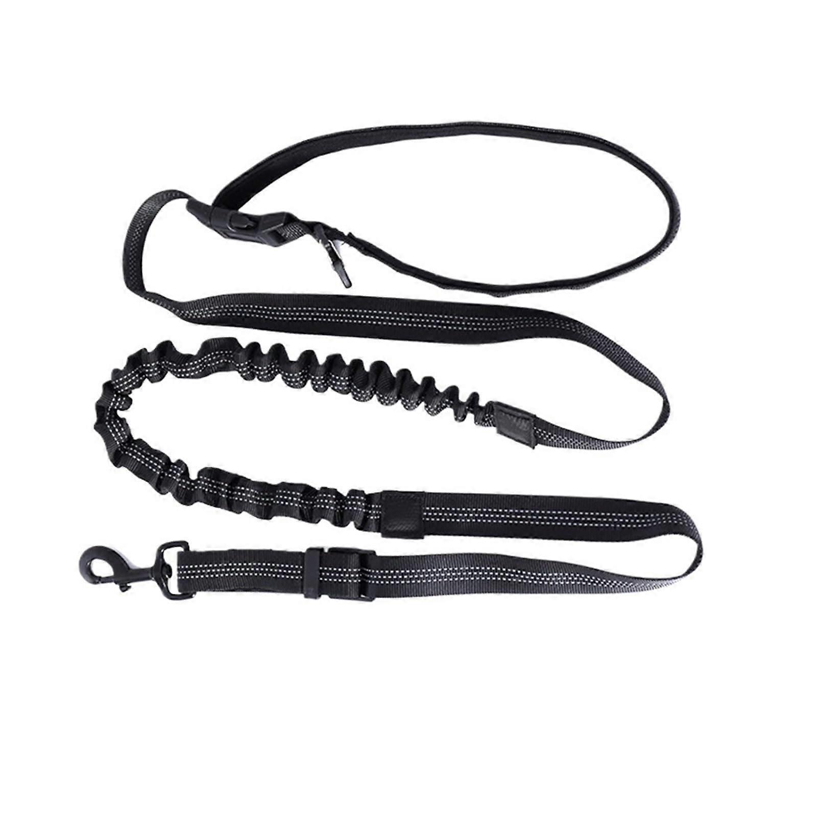 Hands Dog Leash For Running And Walking, Adjustable Waist Belt, Chest Strap, Durable Traction Rope, Black