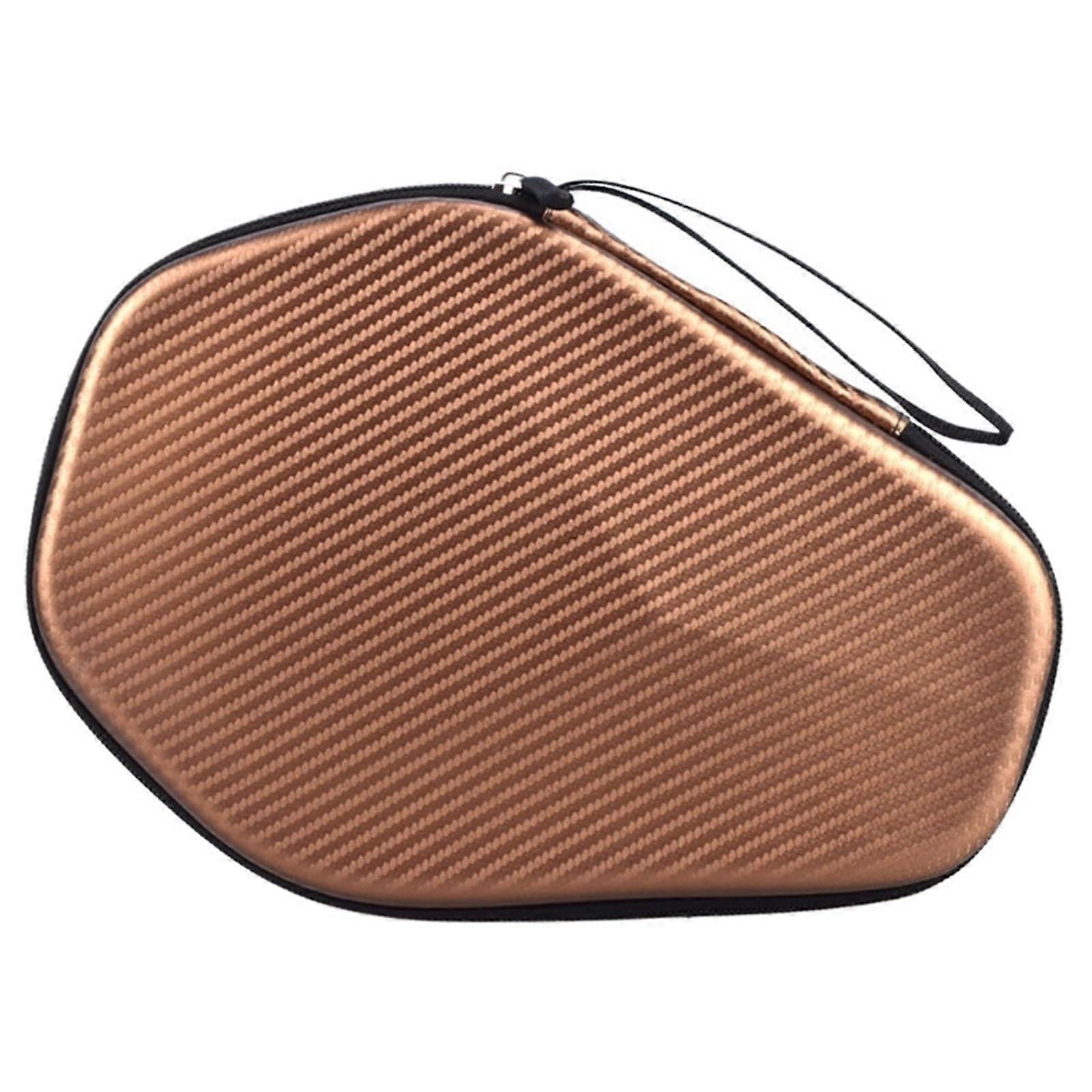 Portable Table Tennis Racket Storage Bag Waterproof Zipper Handbag Brown Fits 1 Bat Table Tennis Gear