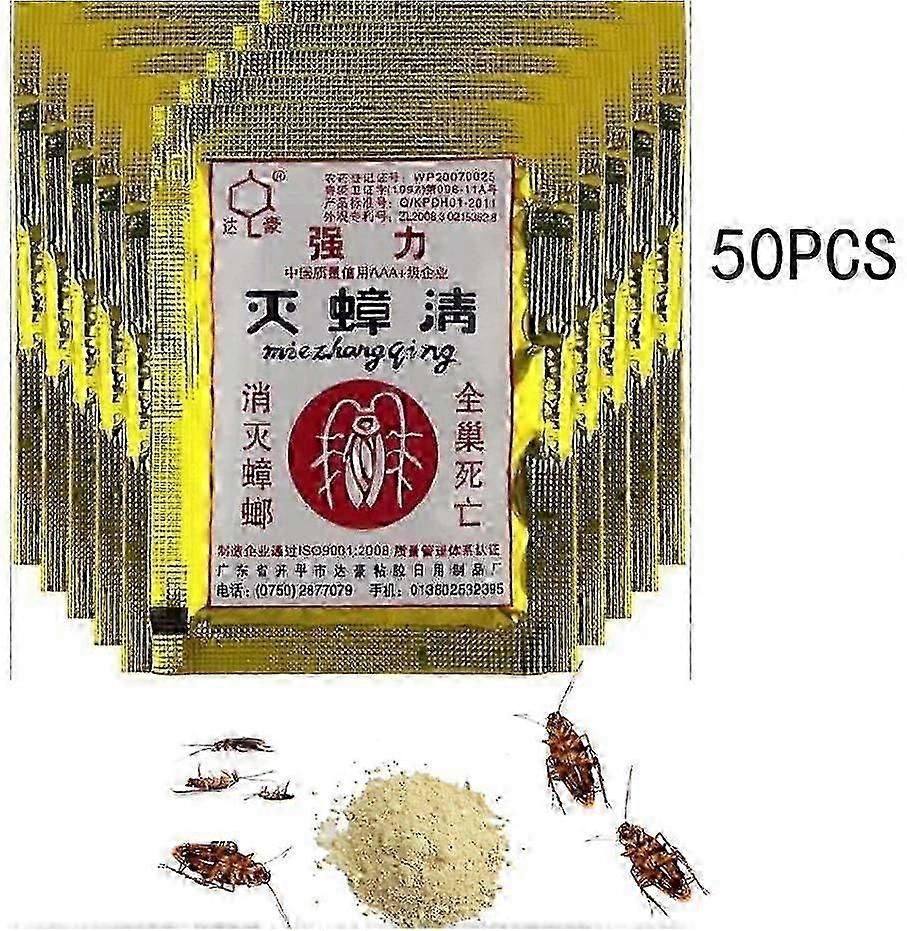 50 قطعة صرصور قتل الطعم مسحوق صديقة للبيئة الطب الفعال مبيدات حشرية الصراصير القاتل مكافحة الآفات لمطعم المطبخ
