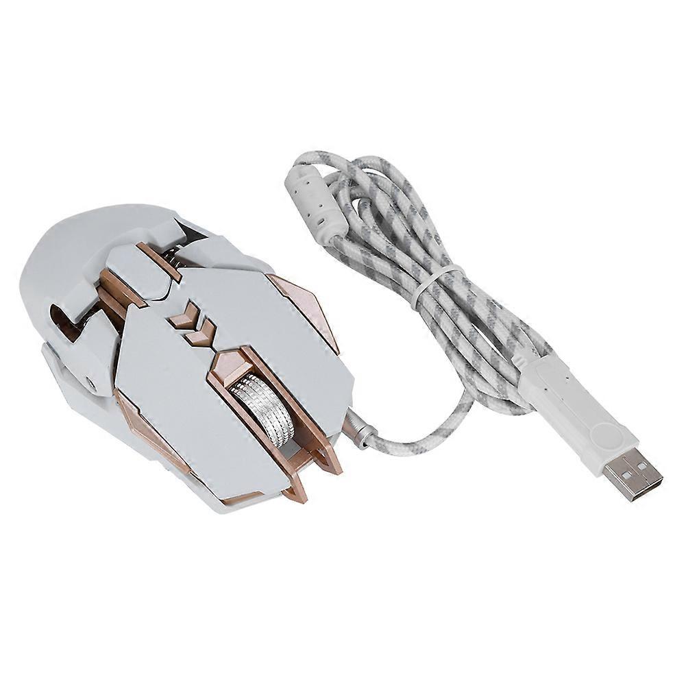 Wired Mouse 7-Button 3200 DPI Computer USB Mouse Optical Mice for Combaterwing CW30 White
