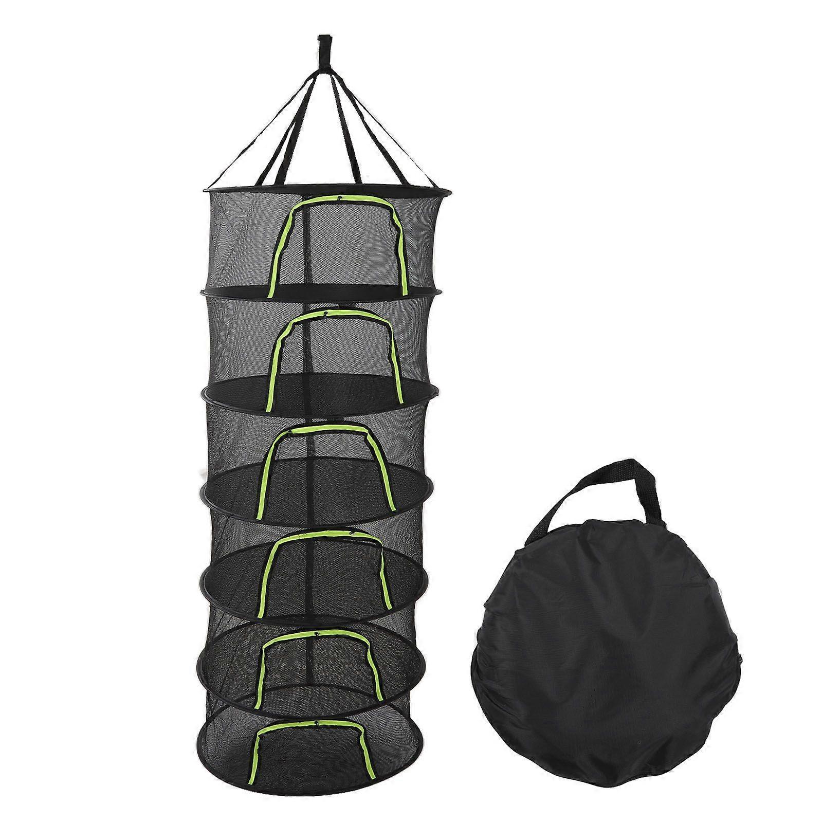 Foldable Plant Drying Net Multilayer Zipper Closure Design 60cm Diameter Herb Buds Dry Net with Storage Bag 6 Layers