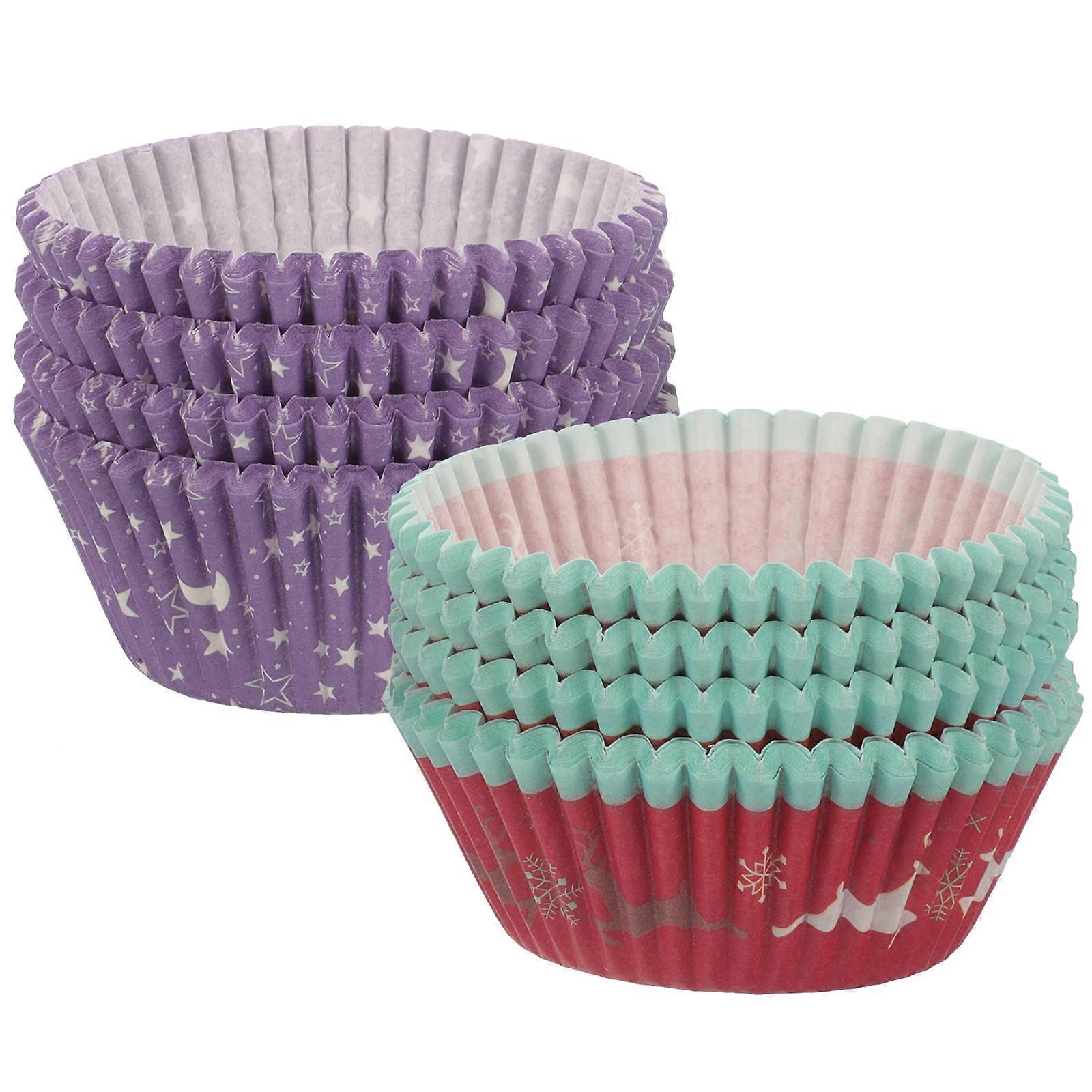 Christmas Cake Baking Cups Paper Liners for Baking Use 250Pcs Assorted Color