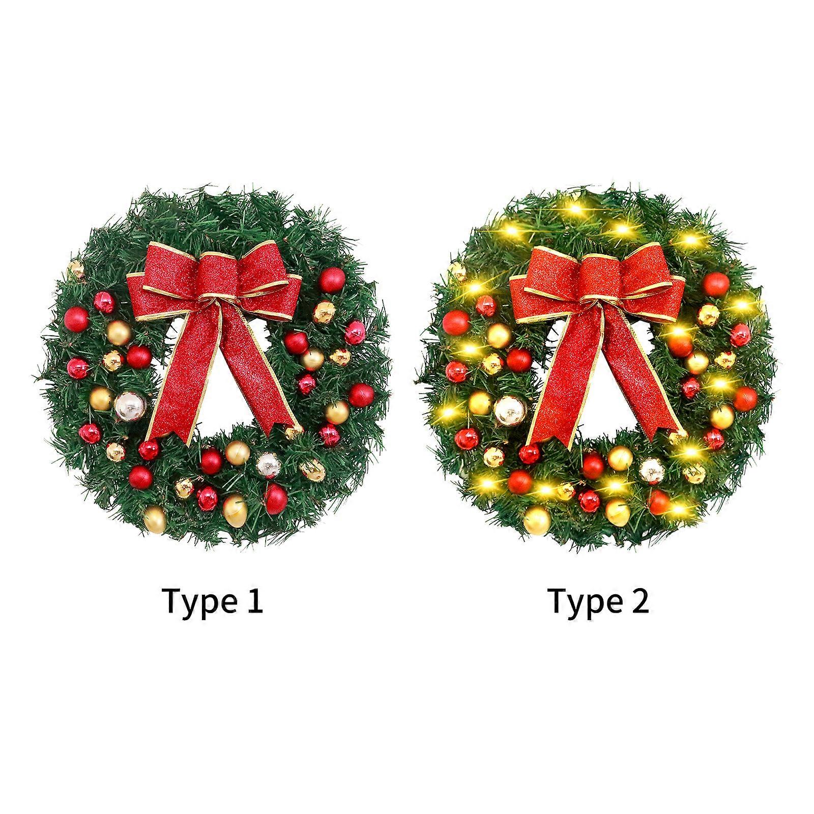 Christmas Wreath 12 Inch with 20LED String Light Multicolor Decor