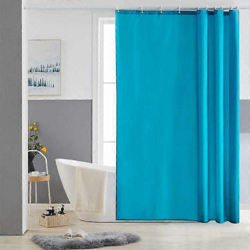Large Shower Curtain 270x180 cm, Turquoise, Polyester Fabric, Waterproof,
