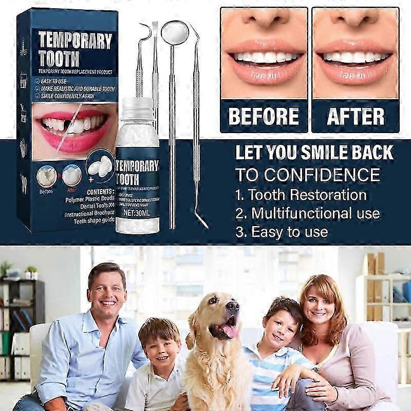 Temporary Tooth Repair Kit Resin Fix Broken False Teeth Fill Gaps Dental Denture