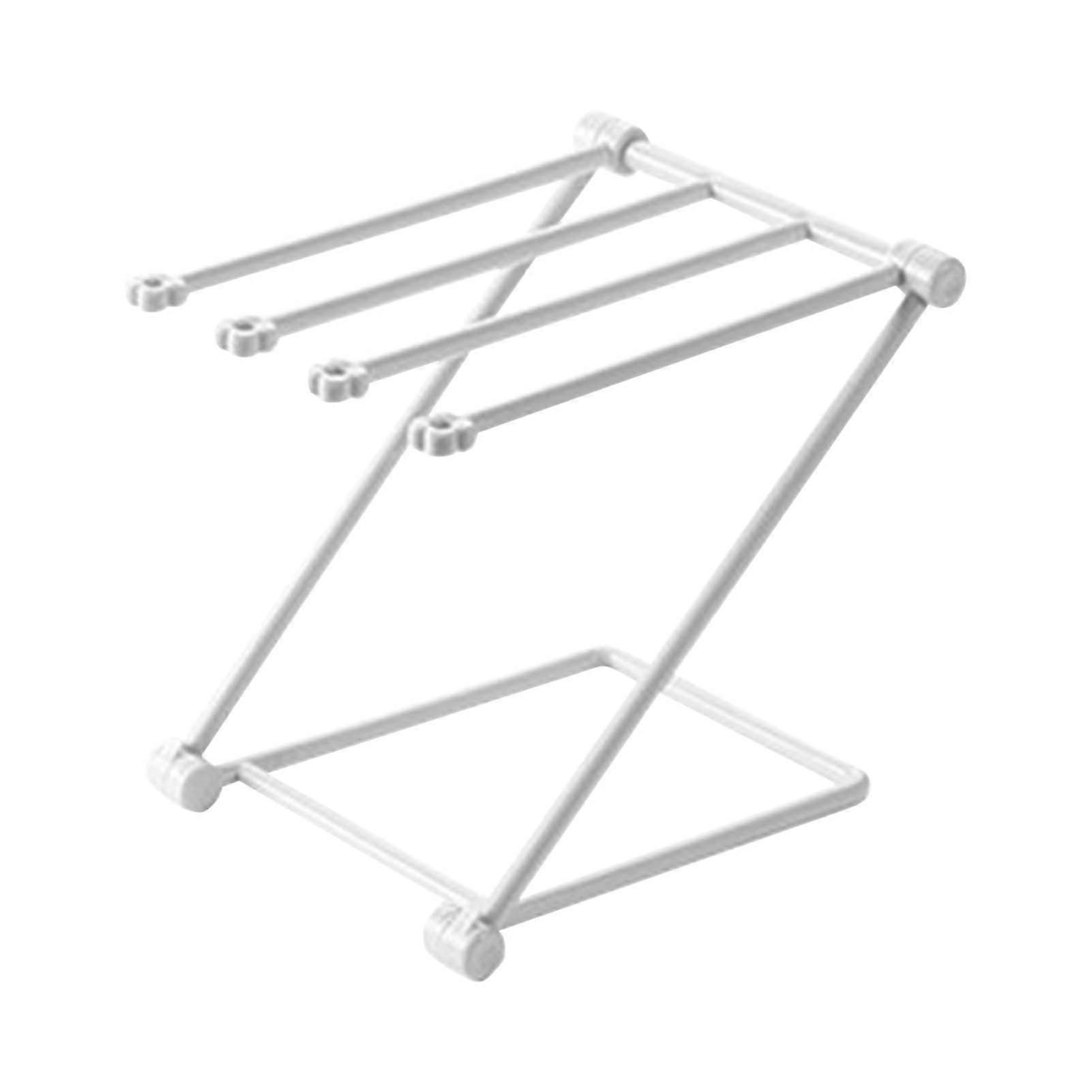 Countertop Dishcloth Drying Rack 4 Arms Folding Vertical Hand Towel Stand Dish Rag Storage Holder for Kitchen Light Gray
