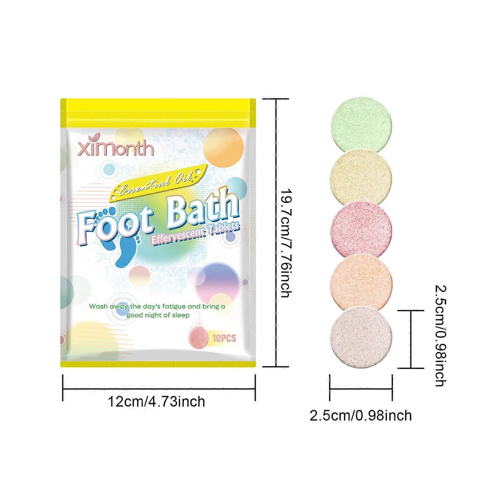 XIMONTH 10pcs Foot Bath Tablets Bubble Tablets Remove Dead Skin Fatigue and Foot Odor Keeping Your Feet Fresh Clean and Fragrant